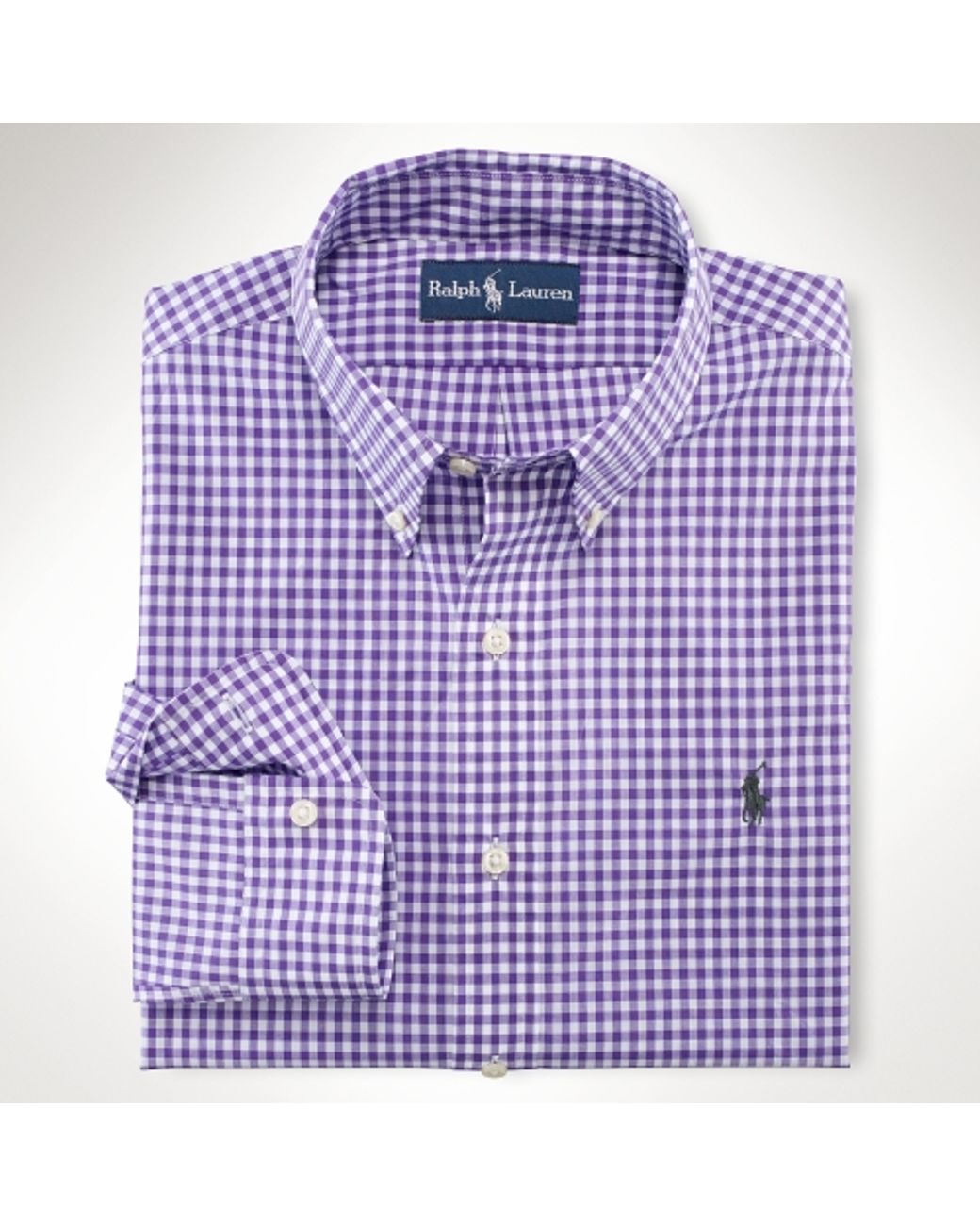 Polo Ralph Lauren Gingham Cotton Oxford Shirt in Purple for Men | Lyst