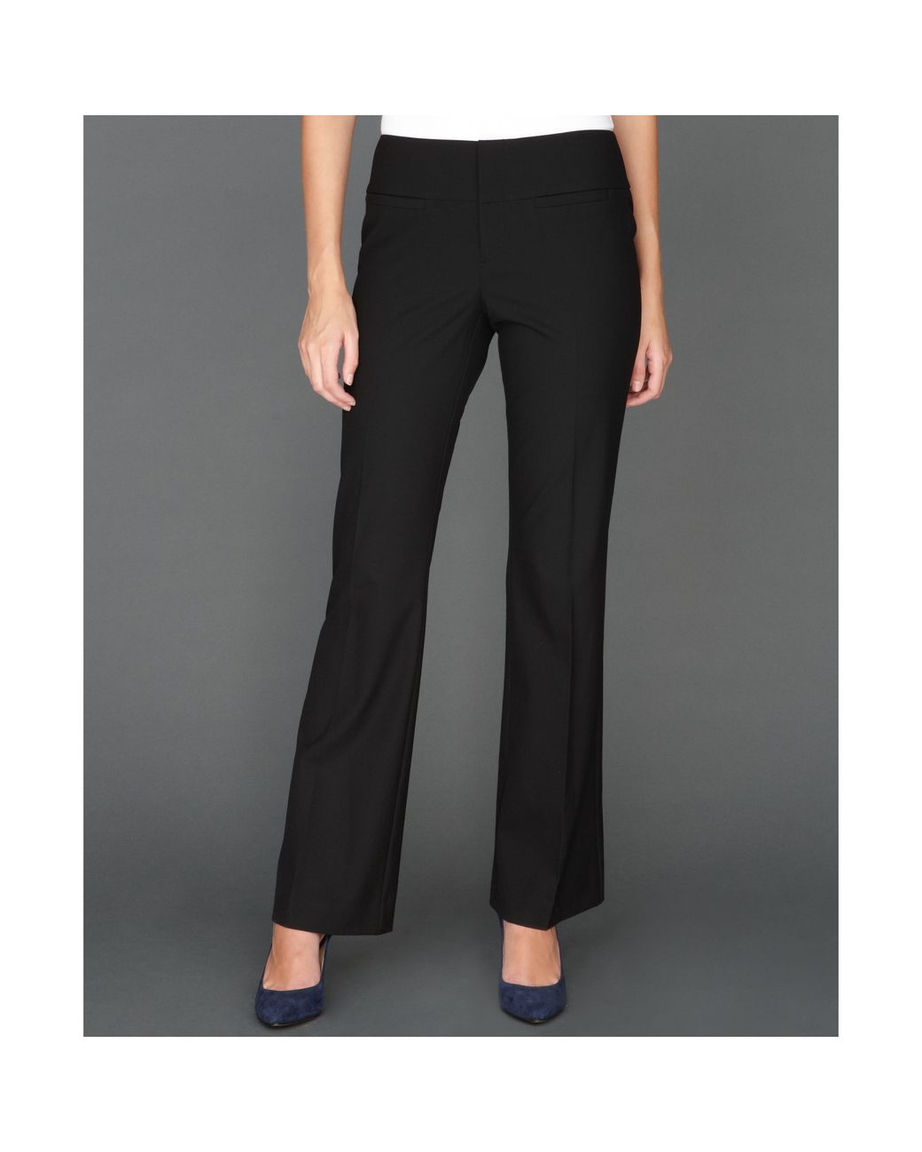 INC International Concepts Curvy fit Bootcut Trousers in Black | Lyst