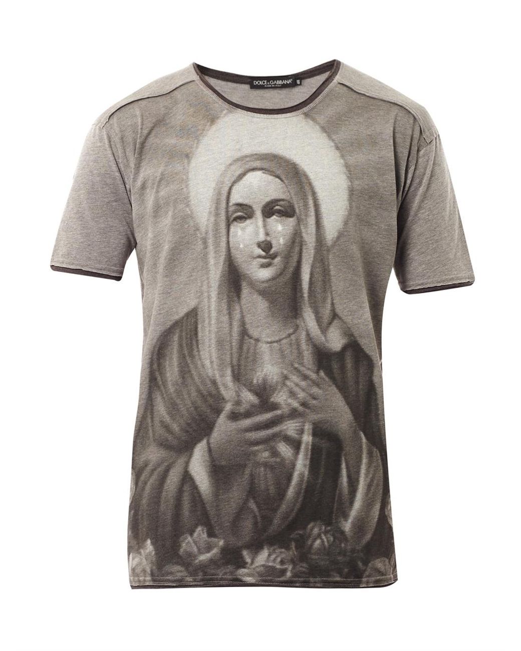 Dolce & Gabbana Virgin Mary Print T-shirt in Grey for Men | Lyst Canada