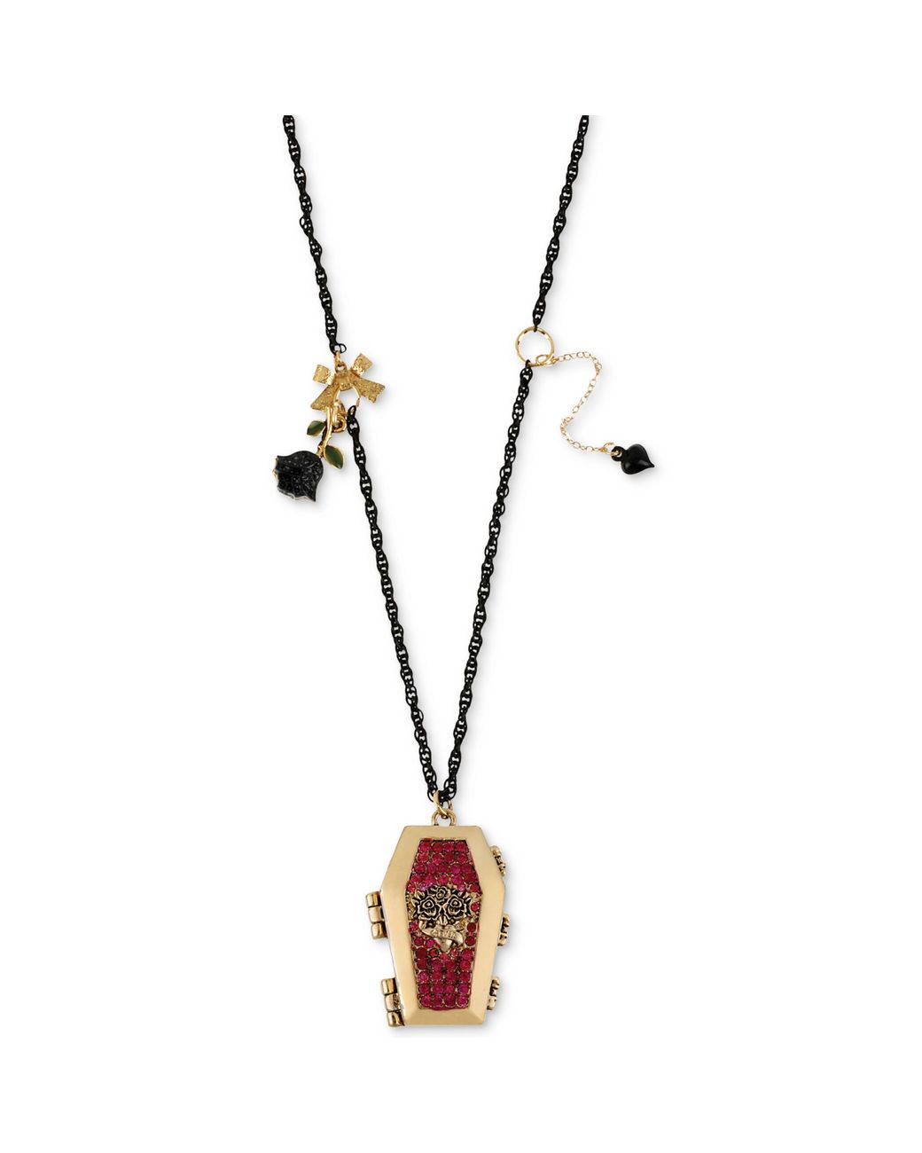 Betsey johnson skeleton necklace deals