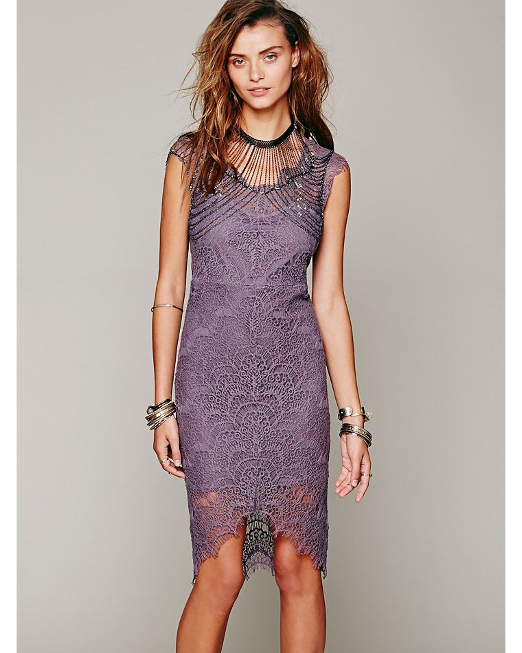 Free people hotsell purple lace dress