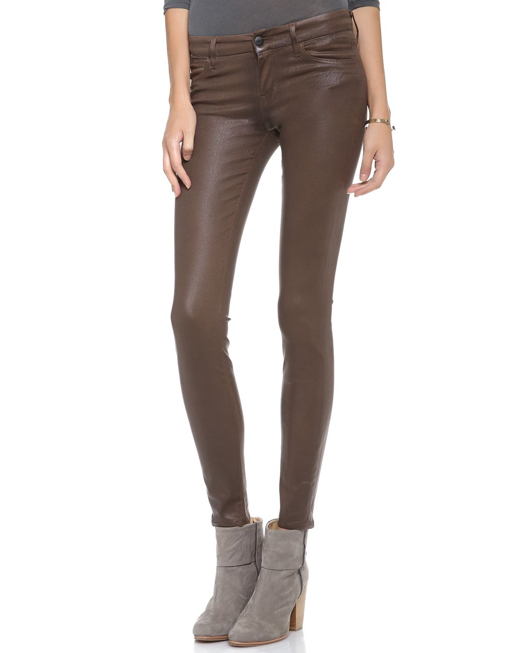 Koral Coated Skinny Jeans in Chocolate 