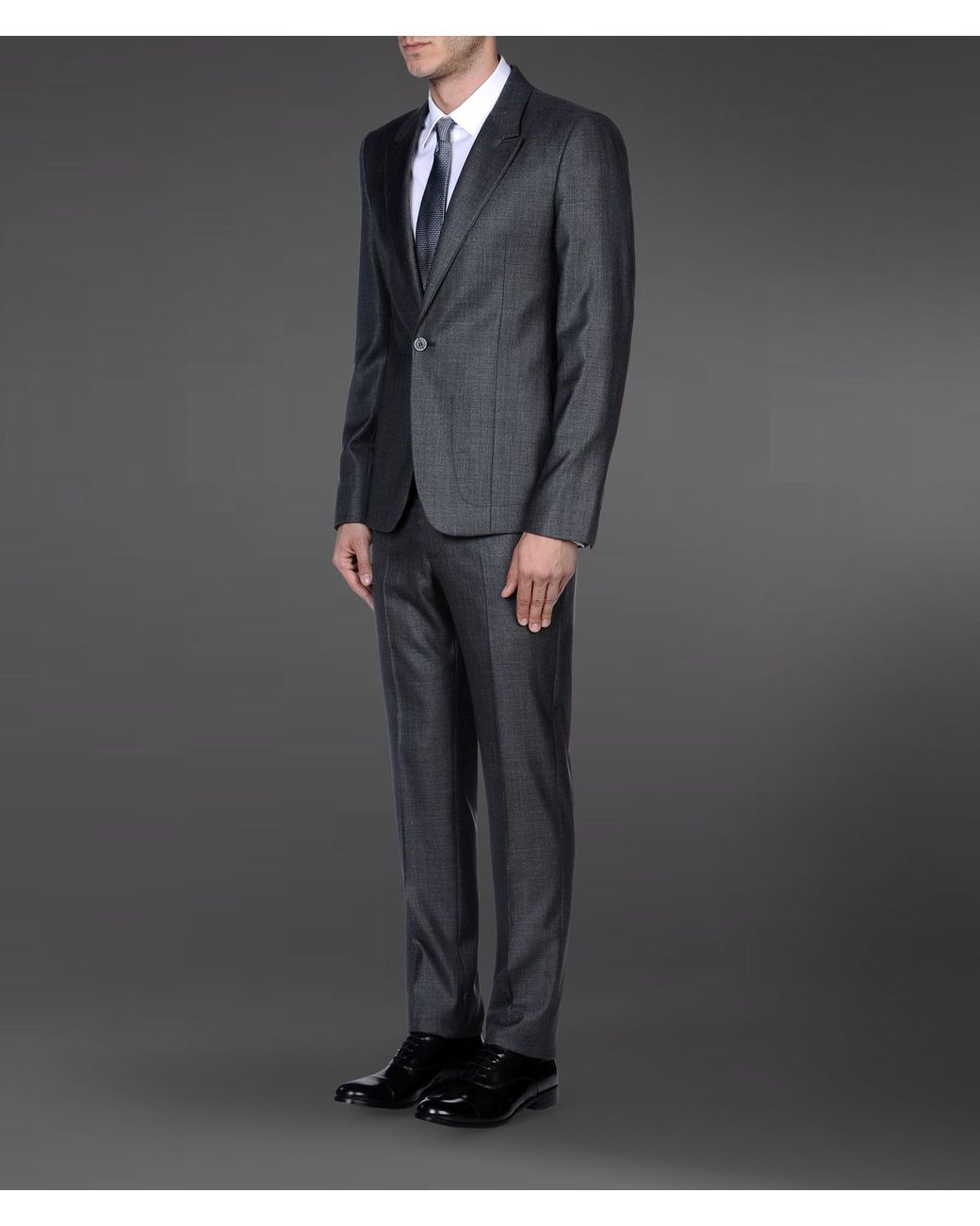 Emporio Armani Supreme Suit in Stretch Wool and Silk in Gray for Men | Lyst