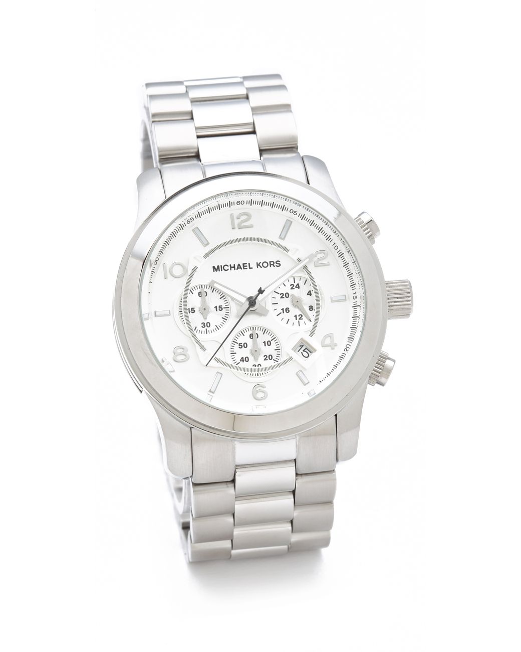 Michael Kors Oversized Watch Silver in Gray | Lyst