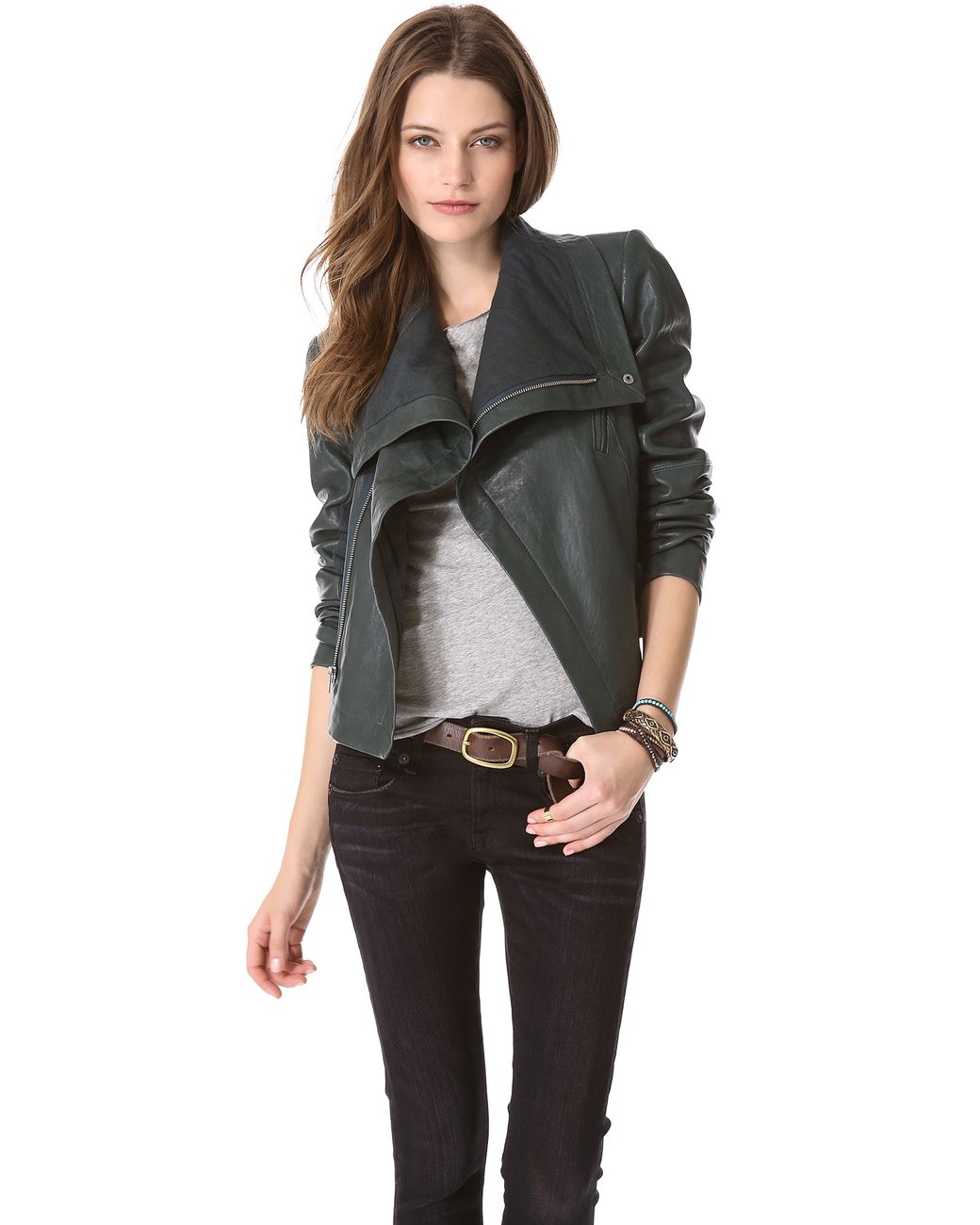 veda max classic leather jacket