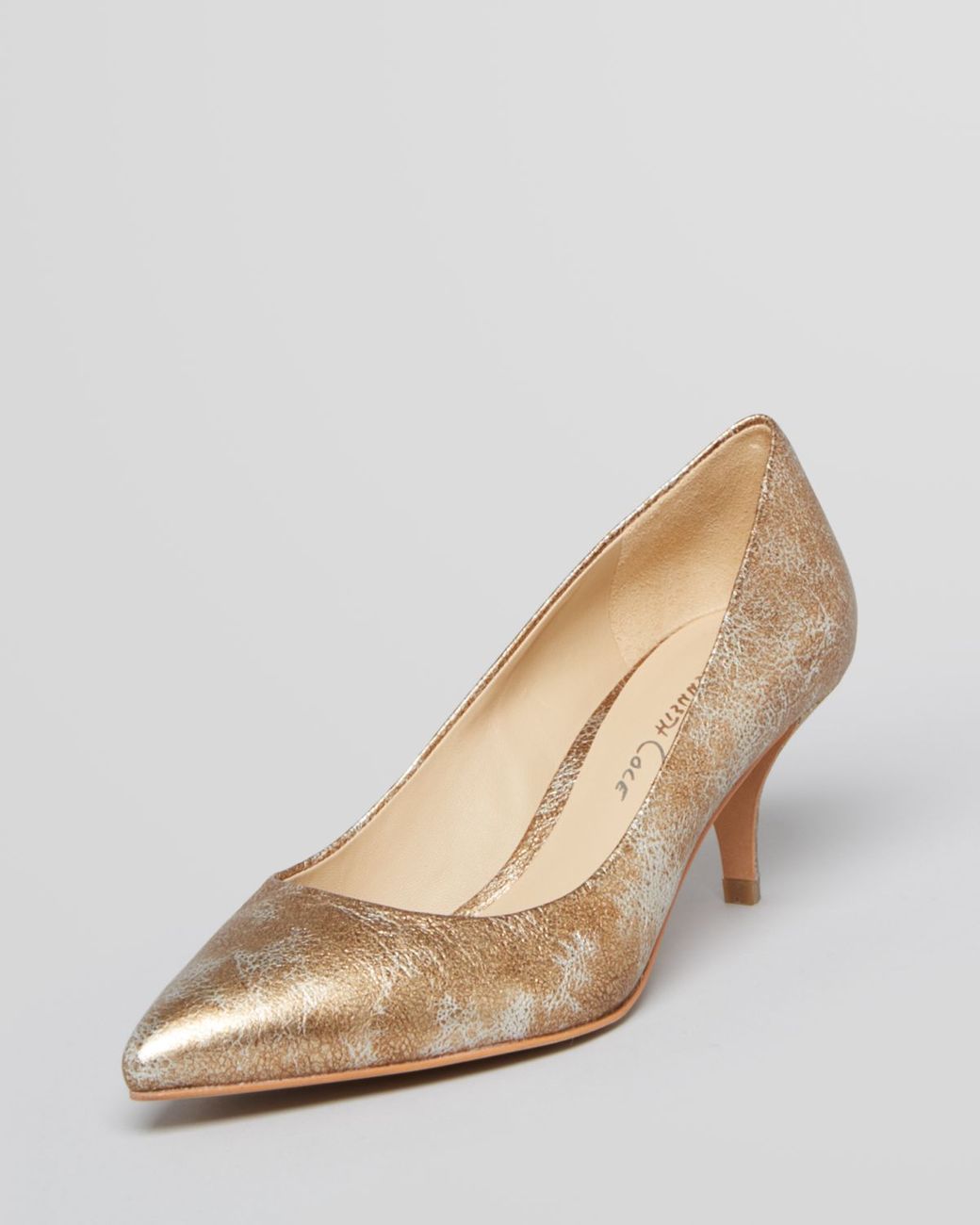 Cole Pointed Toe Pumps Mirror Kitten Heel in Metallic Lyst