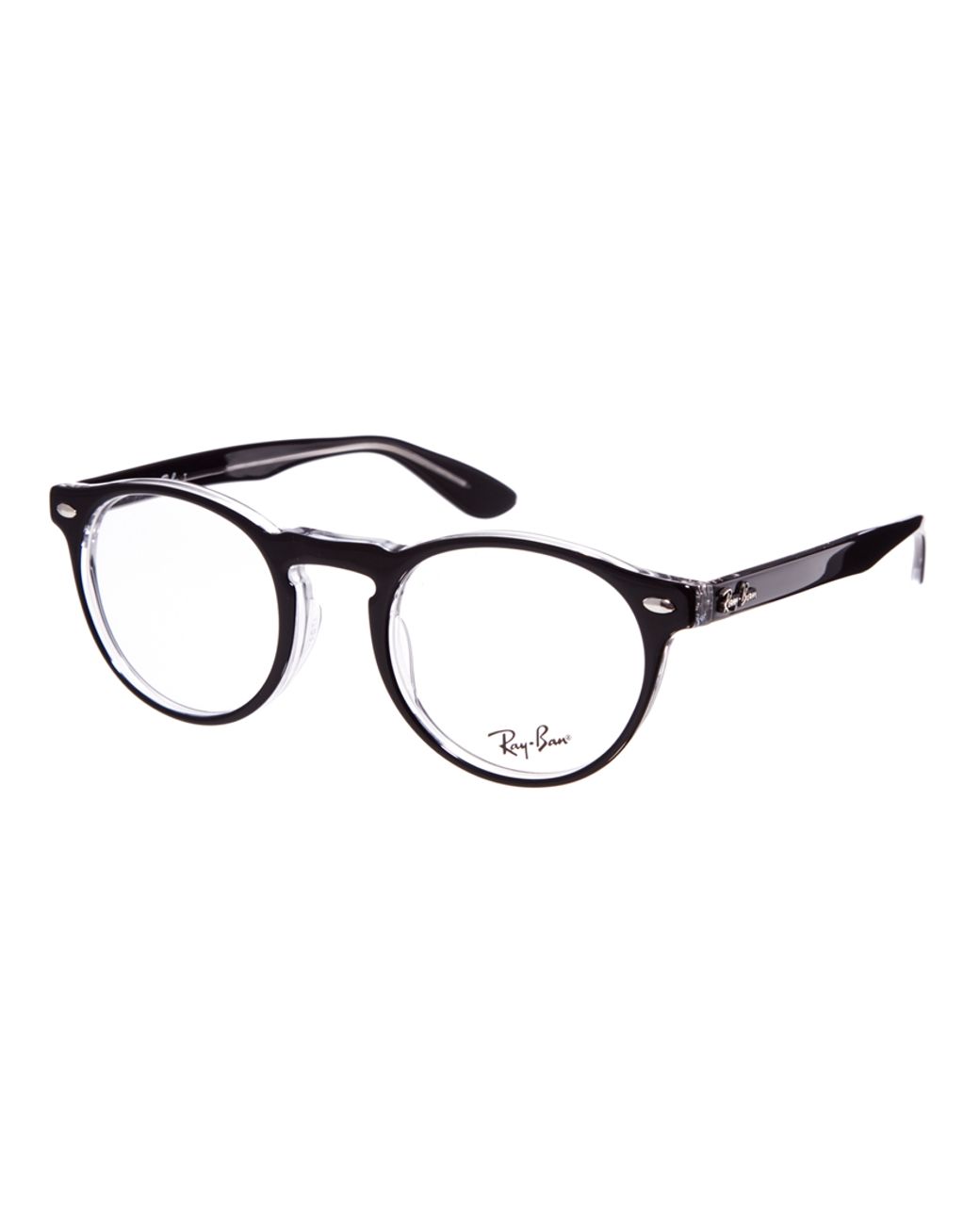 Ray-Ban Round Glasses in Black | Lyst