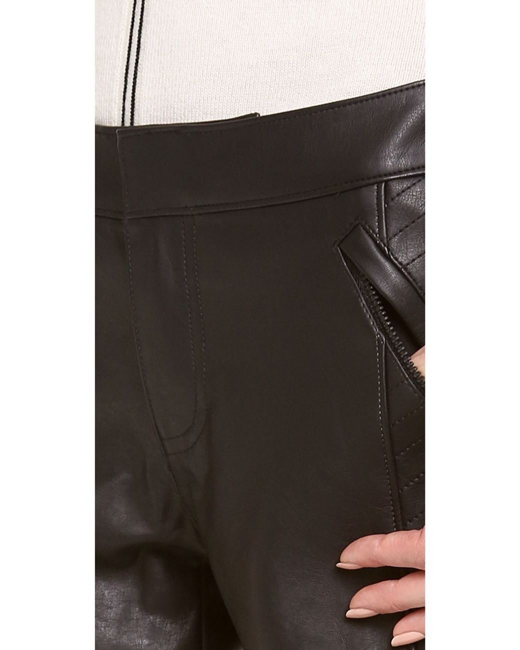 Club Monaco Stephanie Faux Leather Shorts in Black Lyst