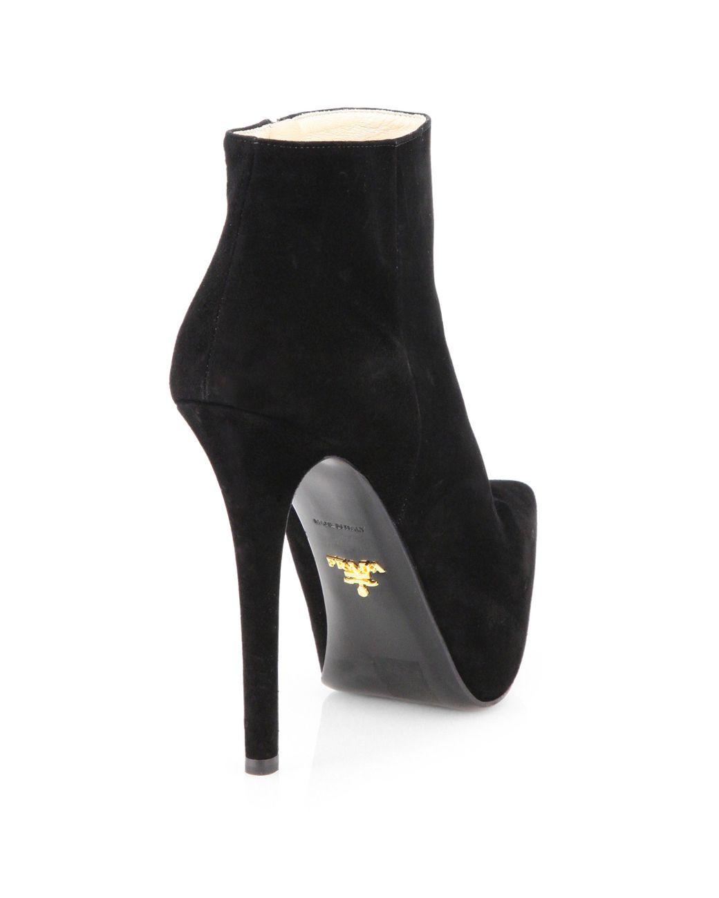 prada black suede boots