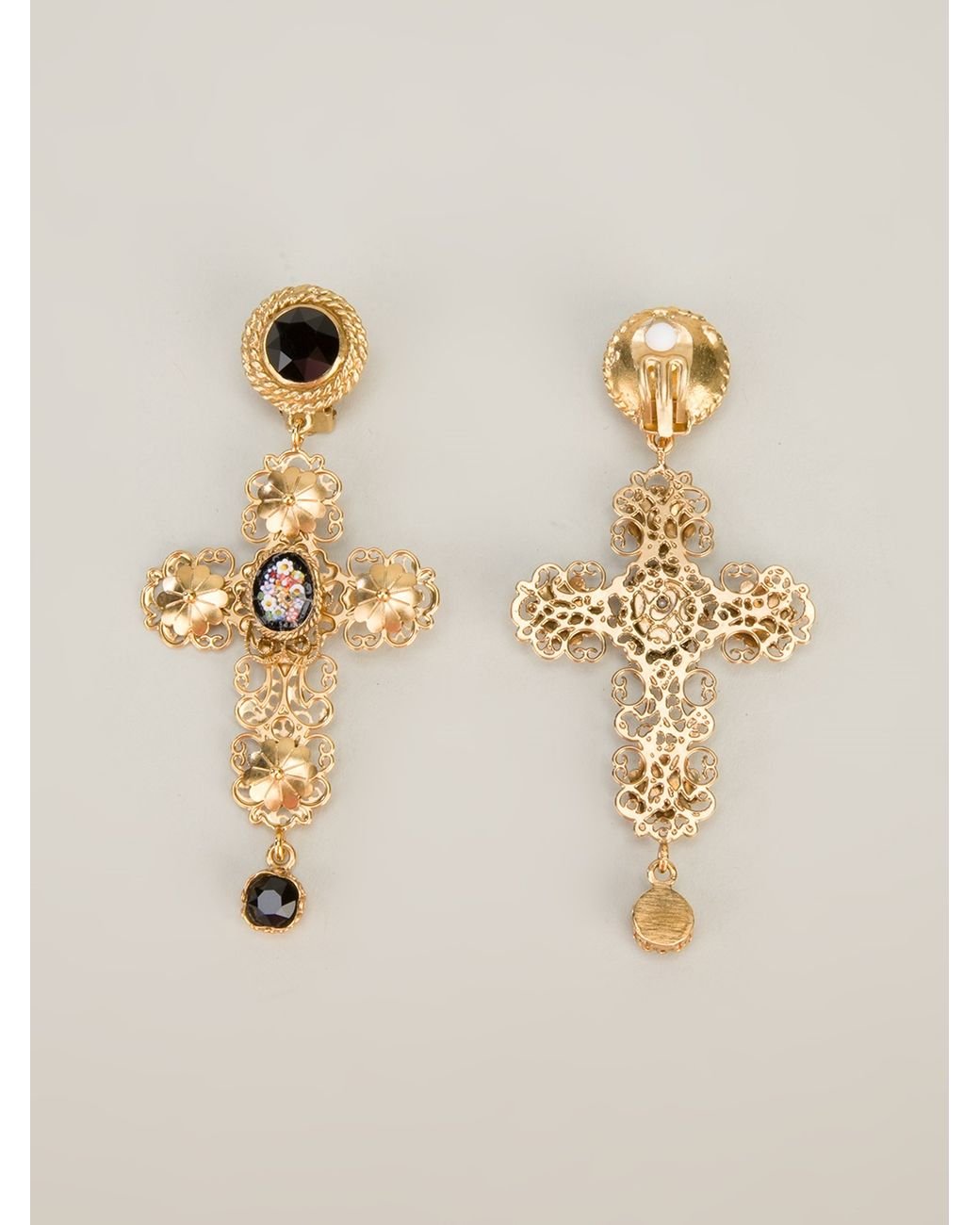 Dolce & Gabbana Cross Earrings in Metallic | Lyst
