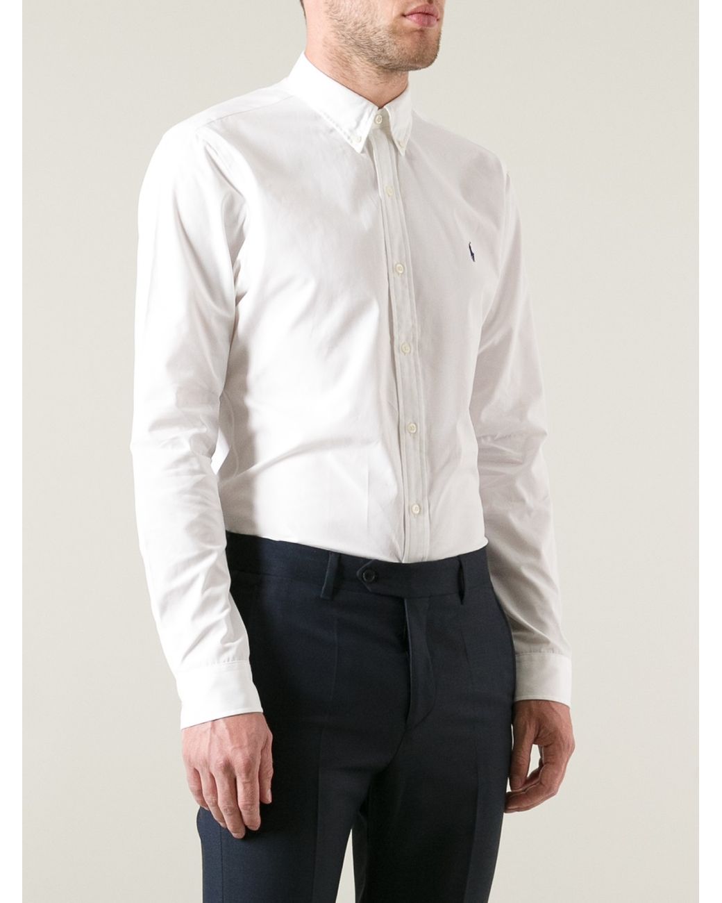 Polo Ralph Lauren Long Sleeve Shirt in White for Men | Lyst