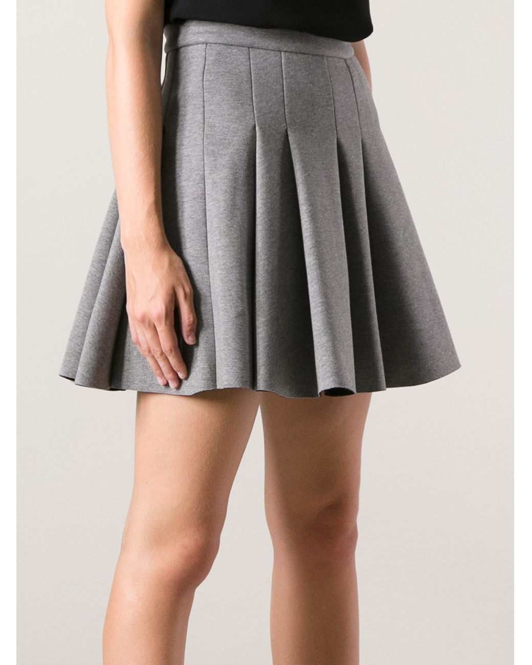 T By Alexander Wang Pleated Skirt in Gray | Lyst