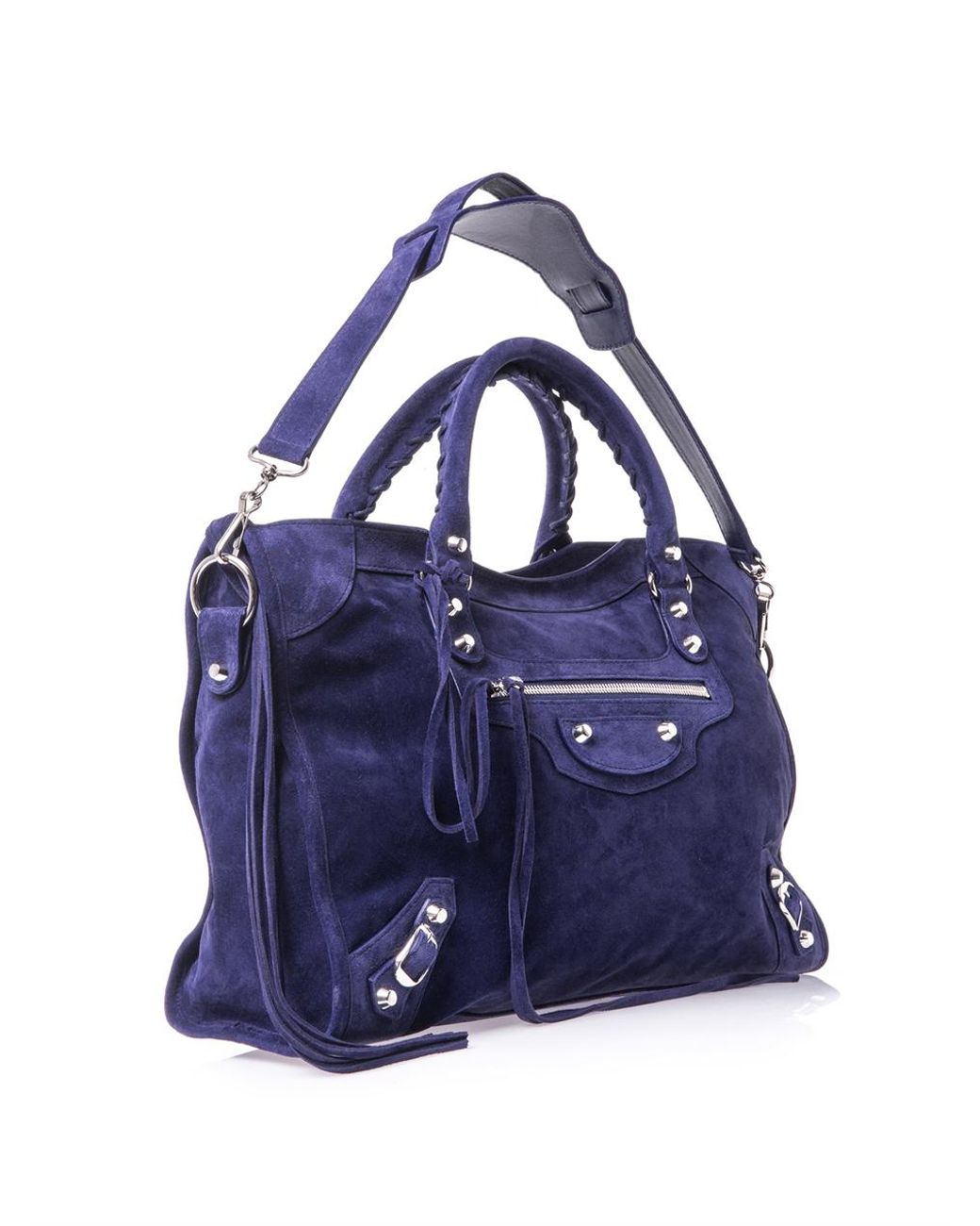 Balenciaga Classic Suede City Bag in Blue | Lyst