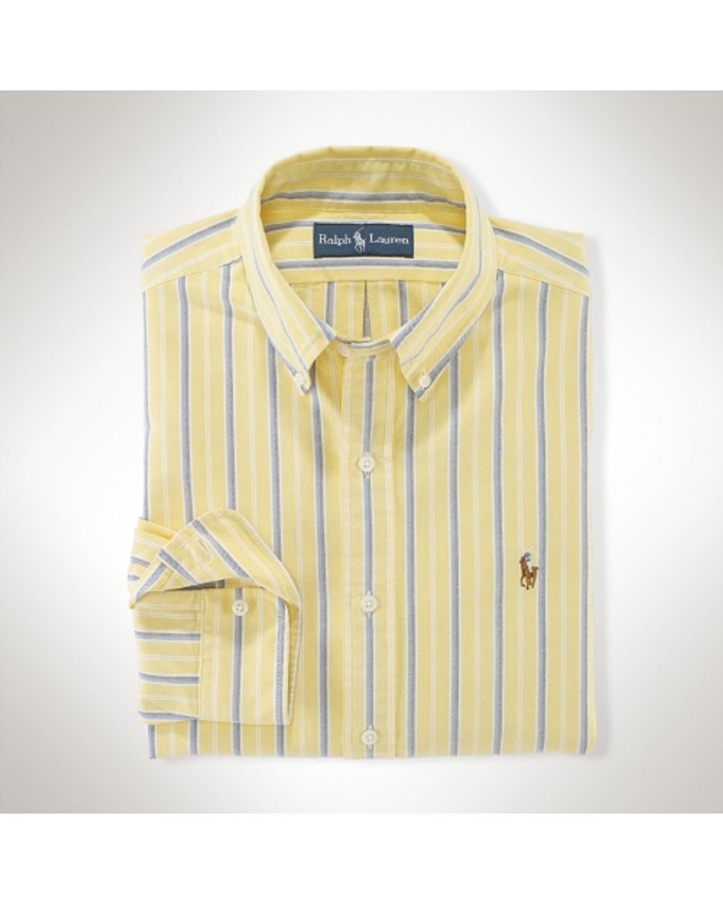 Polo Ralph Lauren Classic Striped Oxford Shirt in Yellow for Men | Lyst