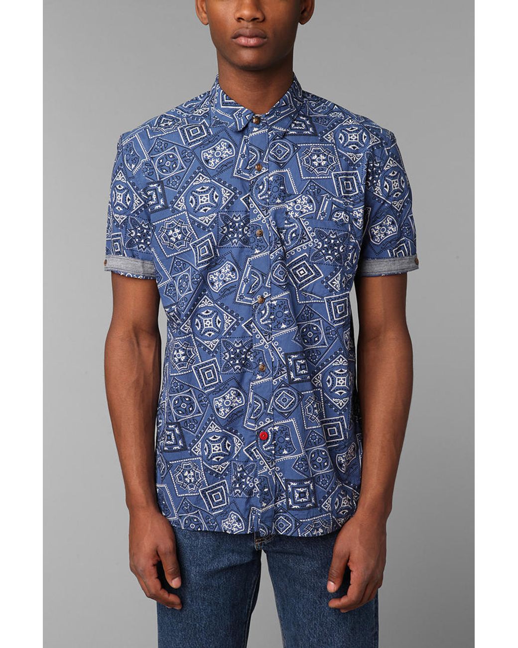 Urban Outfitters Cpo Bandana Shirt in Blue for Men Lyst
