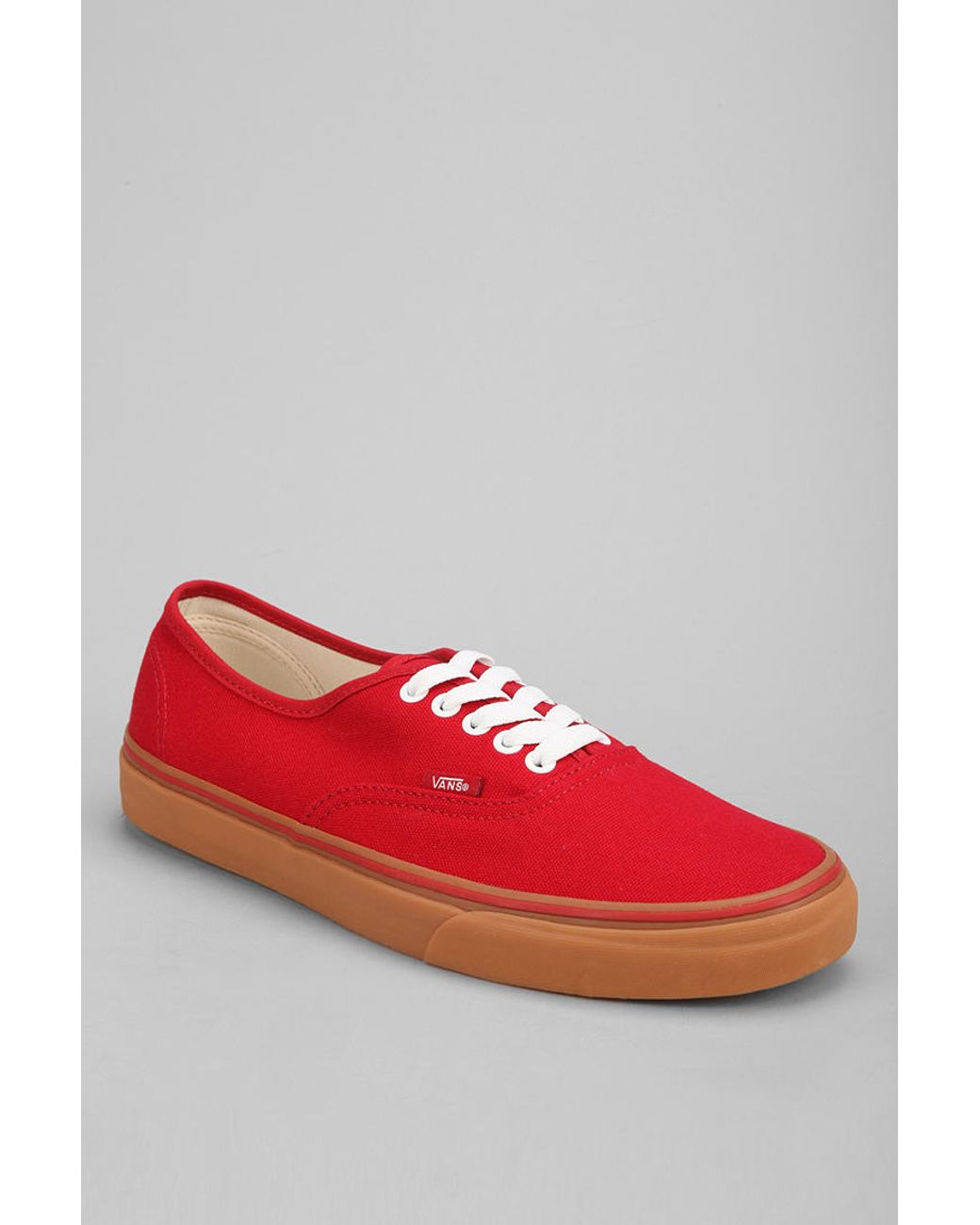Vans Canvas Authentic Gum Sole Sneaker in Red for Men | Lyst
