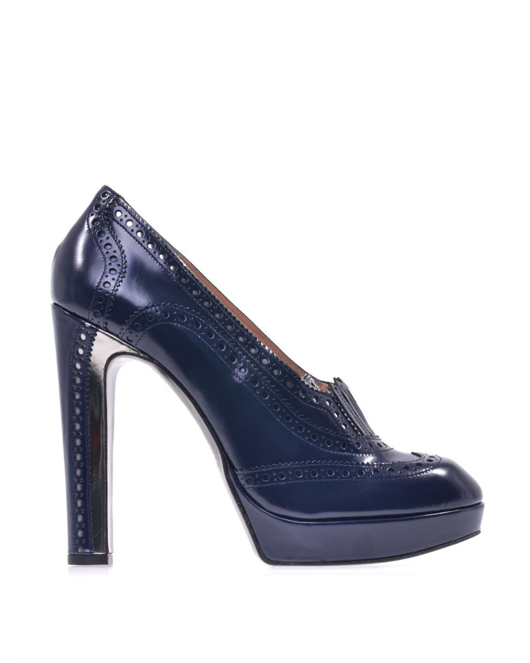 Robert Clergerie Leather Lazar High-Heel Brogues in Blue | Lyst