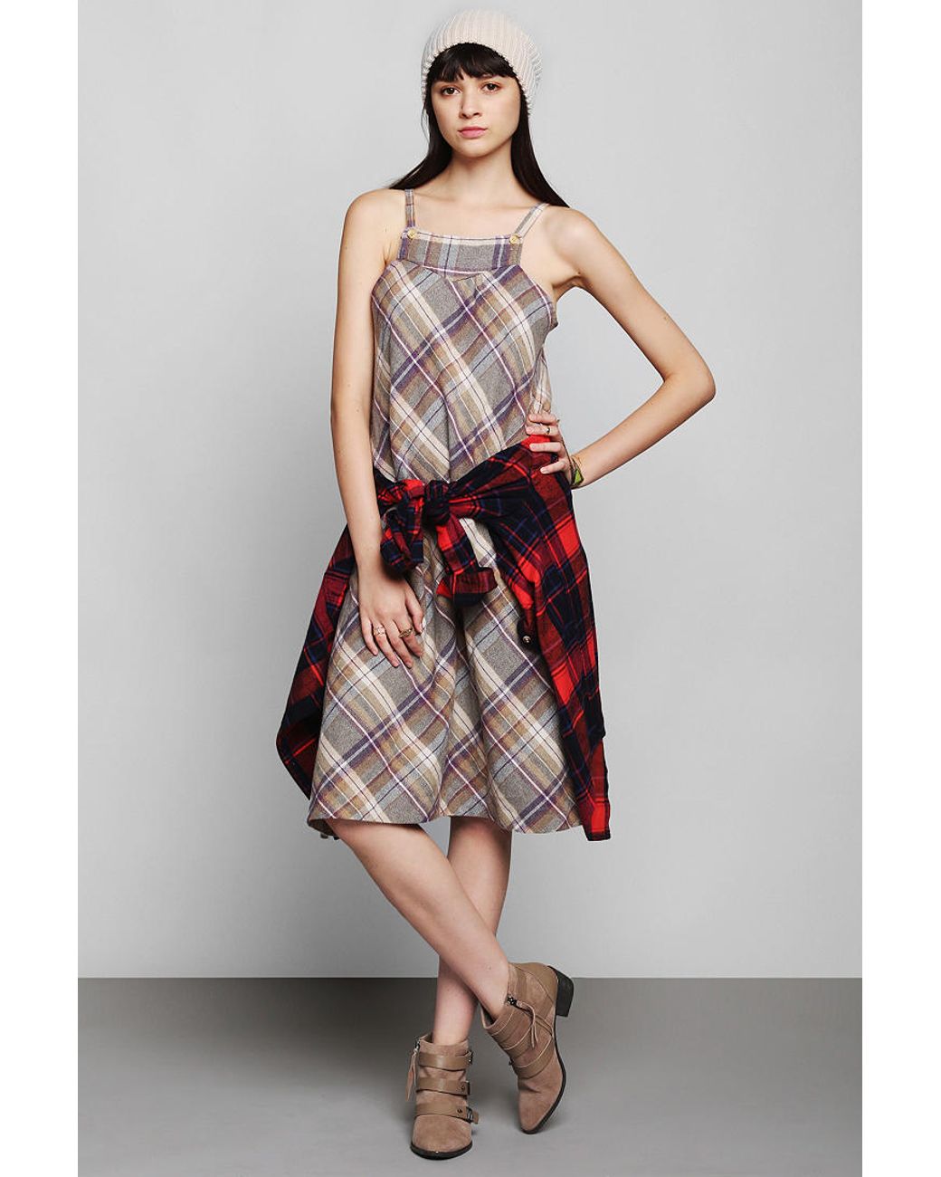 Urban Outfitters Vintage 80s Plaid Jumper Dress in Purple (Natural) Lyst