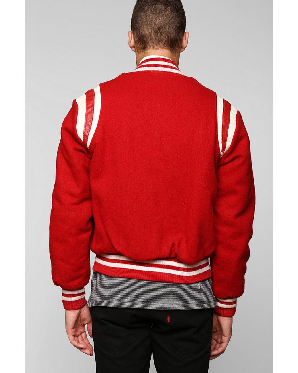 Vintage varsity jacket red sale