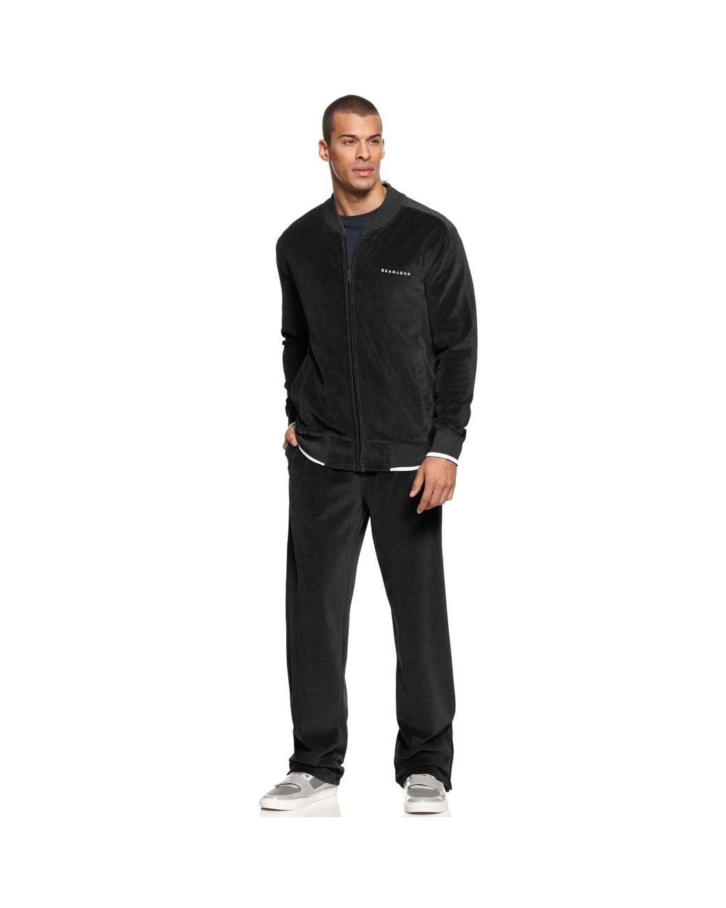 Sean John Velour Jacket and Pants in Gray for Men | Lyst