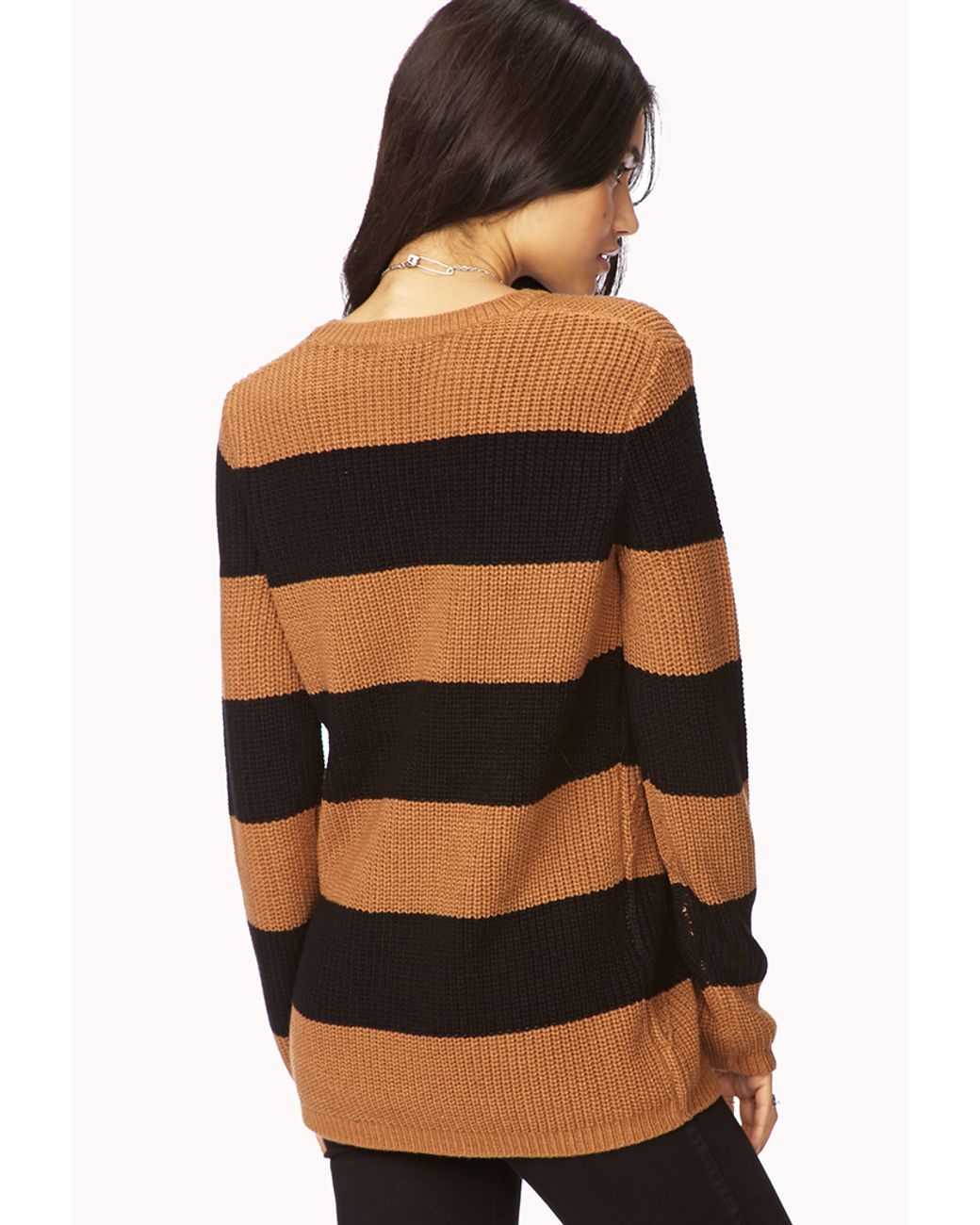 Forever 21 Striped Geo Pattern Sweater 