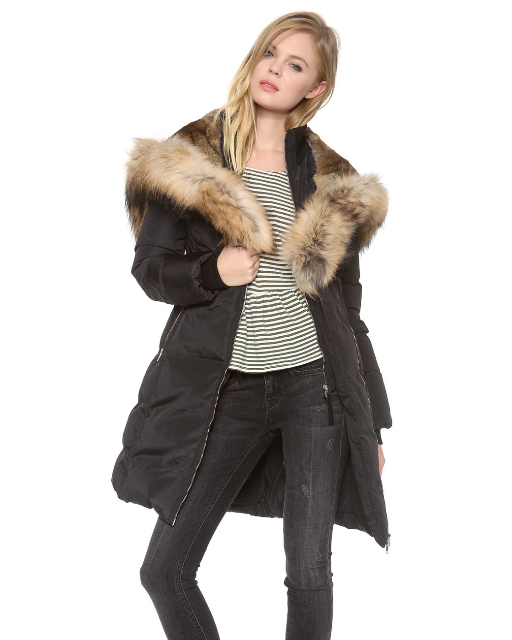 Mackage Kay Lavish Fur Trim Down Coat in Black | Lyst