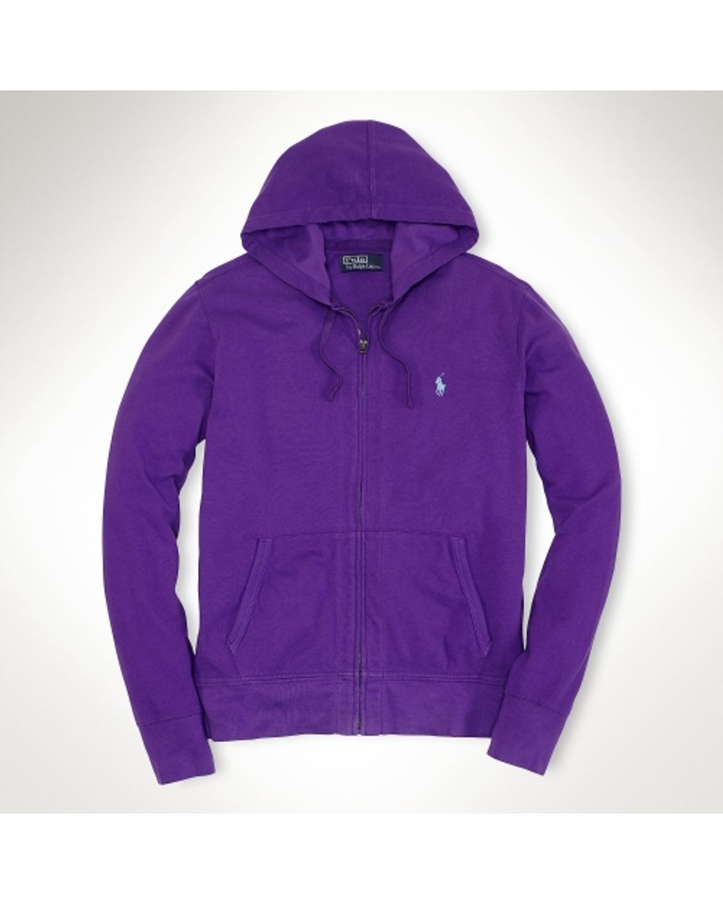Polo Ralph Lauren Full-zip Cotton Mesh Hoodie in Purple for Men | Lyst
