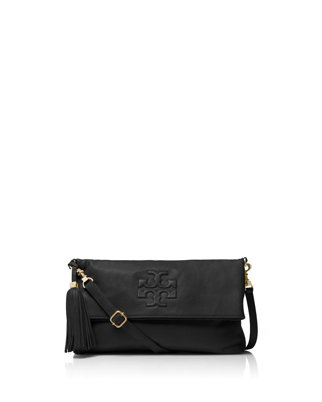 Tory Burch Thea Fold over Cross body in Black Lyst