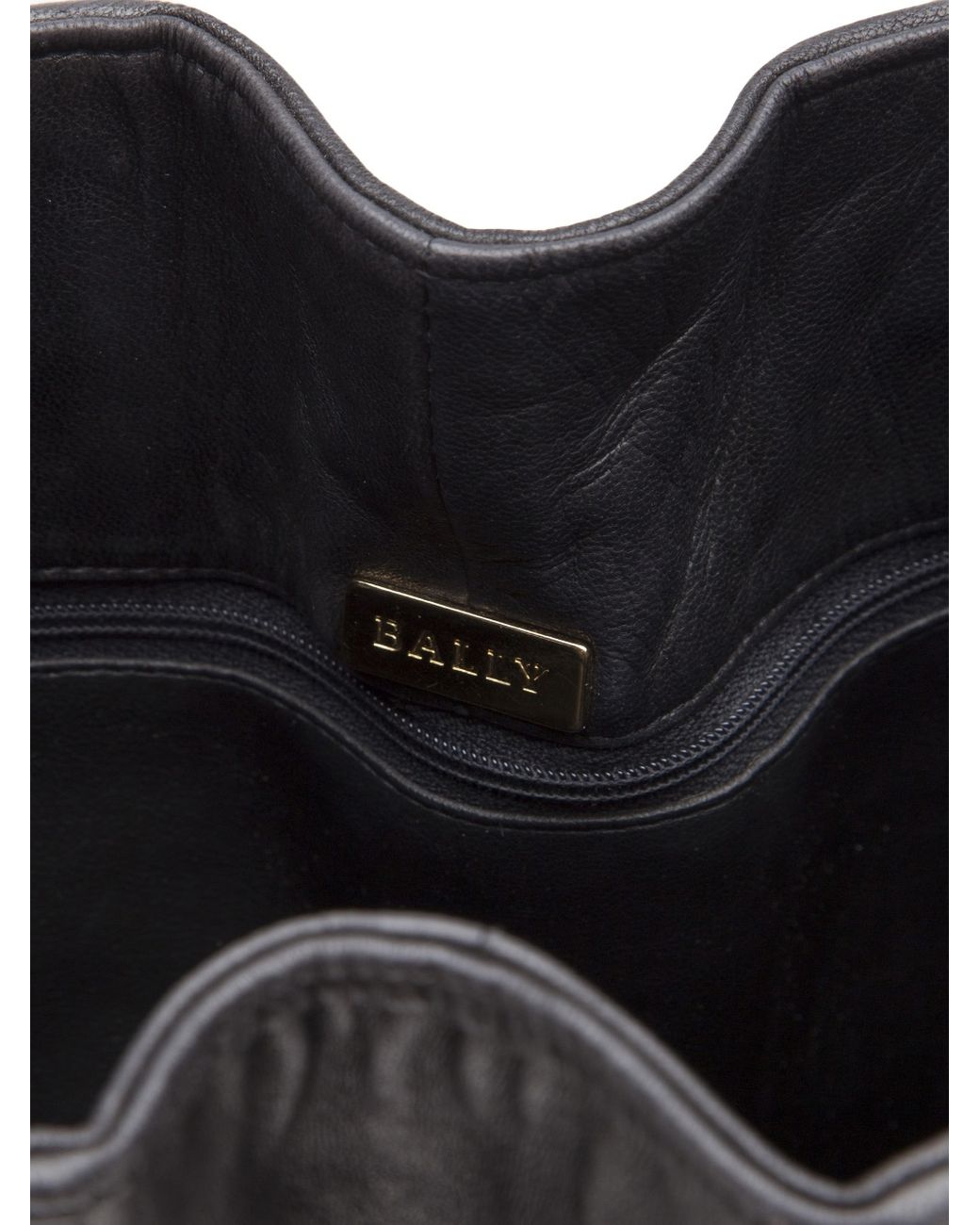 Bally Quilted Leather Drawstring Bag in Black