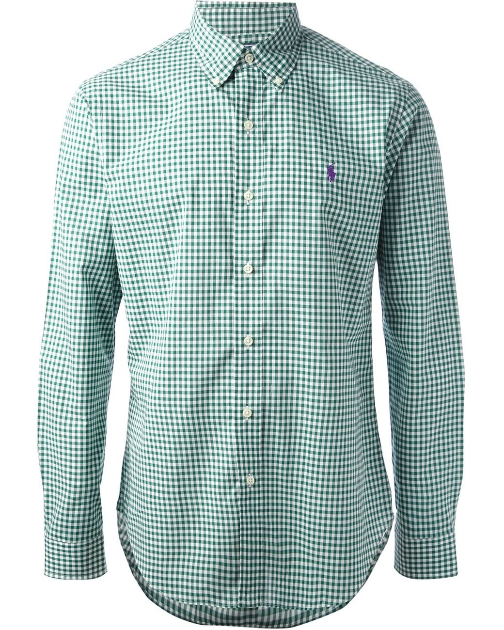Ralph lauren green gingham shirt hotsell