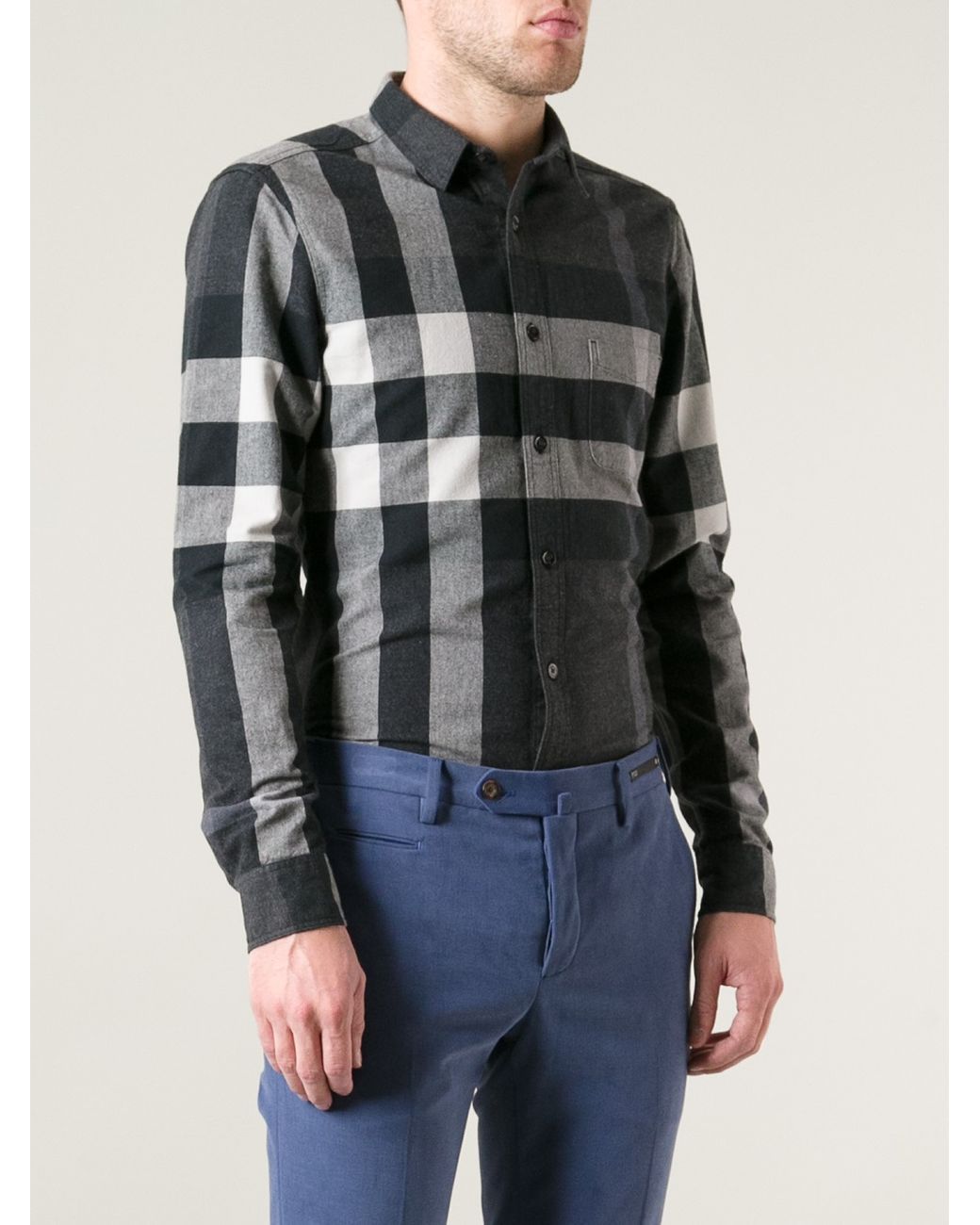 Burberry Brit Checked Shirt in Black for Men Lyst