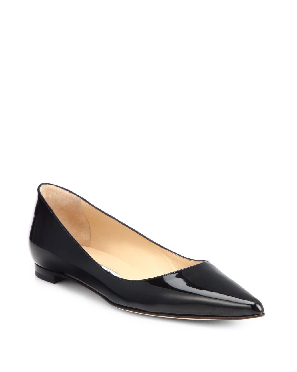 Manolo Blahnik Bb Patent Leather Ballet Flats in Black Lyst