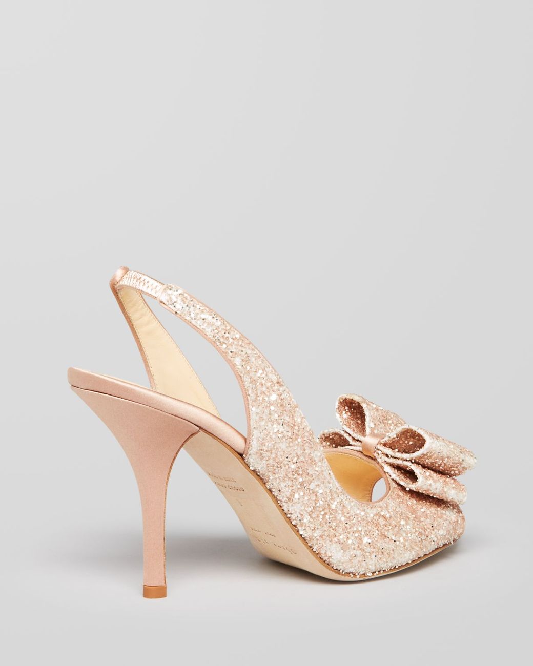 Kate Spade Open Toe Evening Pumps Charm Bow High Heel in Pink | Lyst