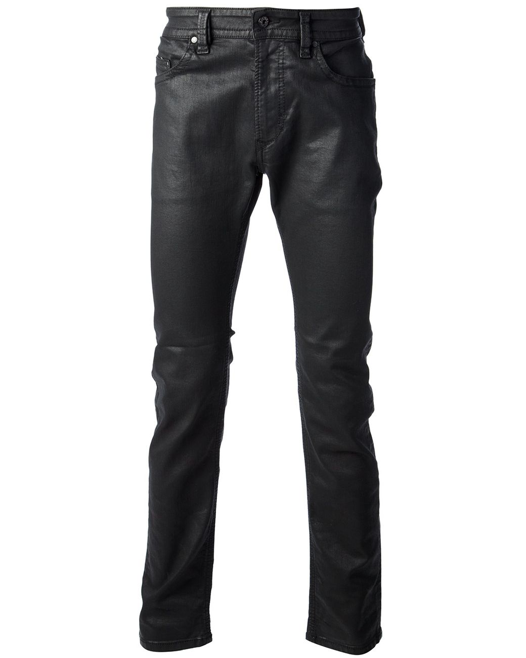 DIESEL Waxed Denim Jeans in Black for Men Lyst