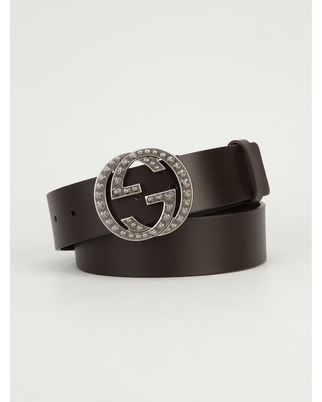 Gucci Studded Buckle Belt in Brown for Men | Lyst