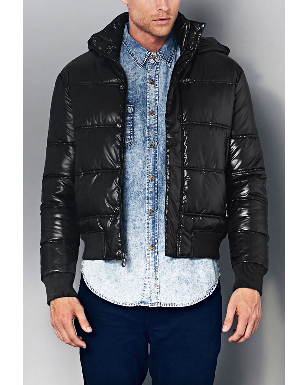 Forever 21 Coated Puffer Jacket in 