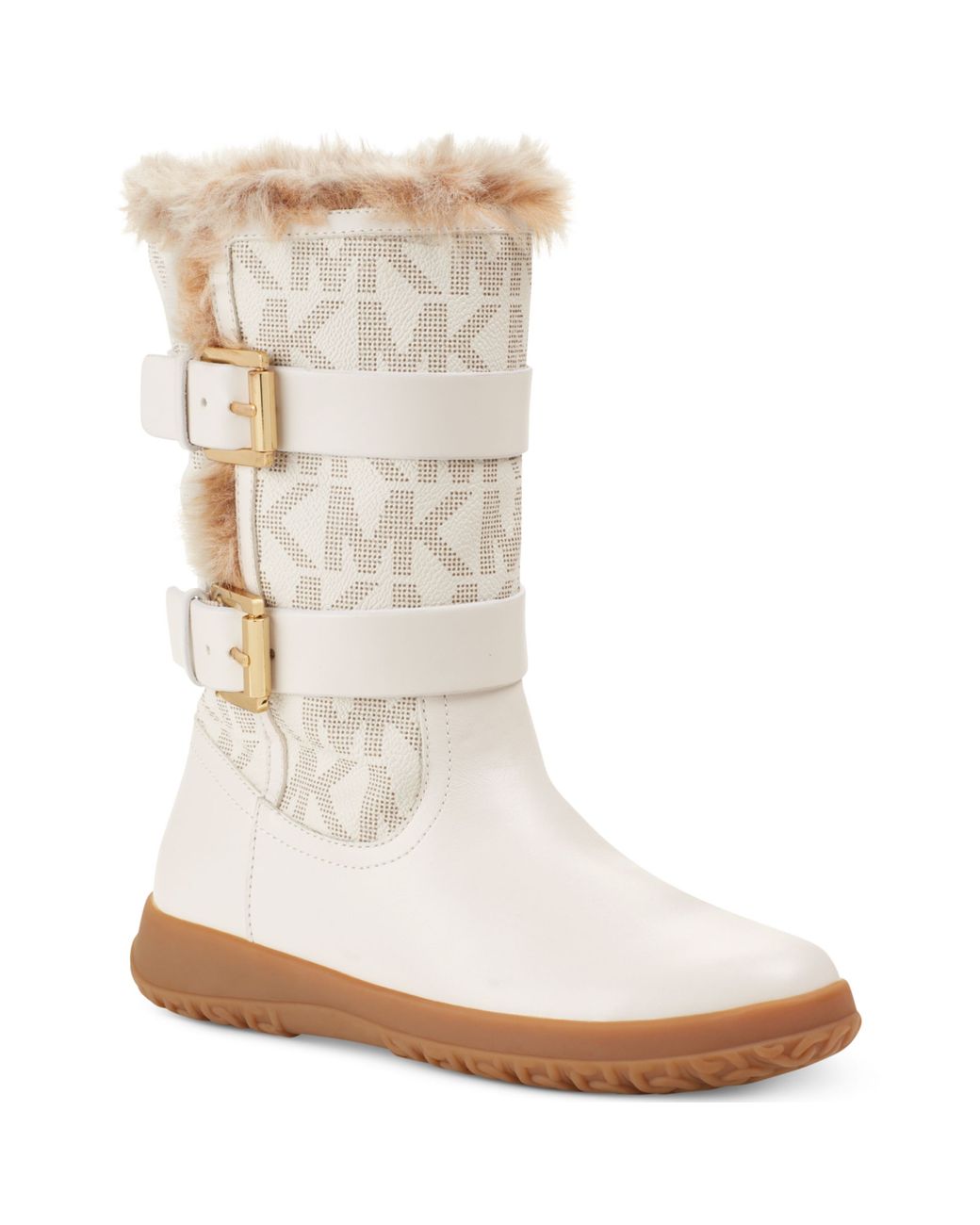 Michael Kors Aaran Cold Weather Faux-Fur Boots in White | Lyst