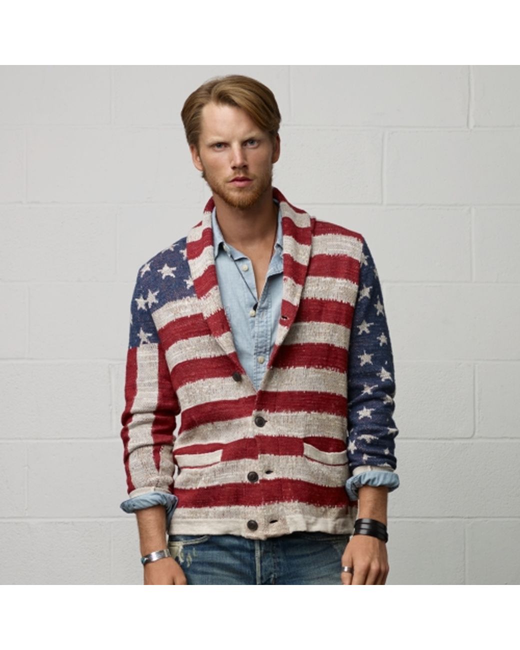 Denim & Supply Ralph Lauren American Flag Cotton Cardigan in Blue for Men |  Lyst