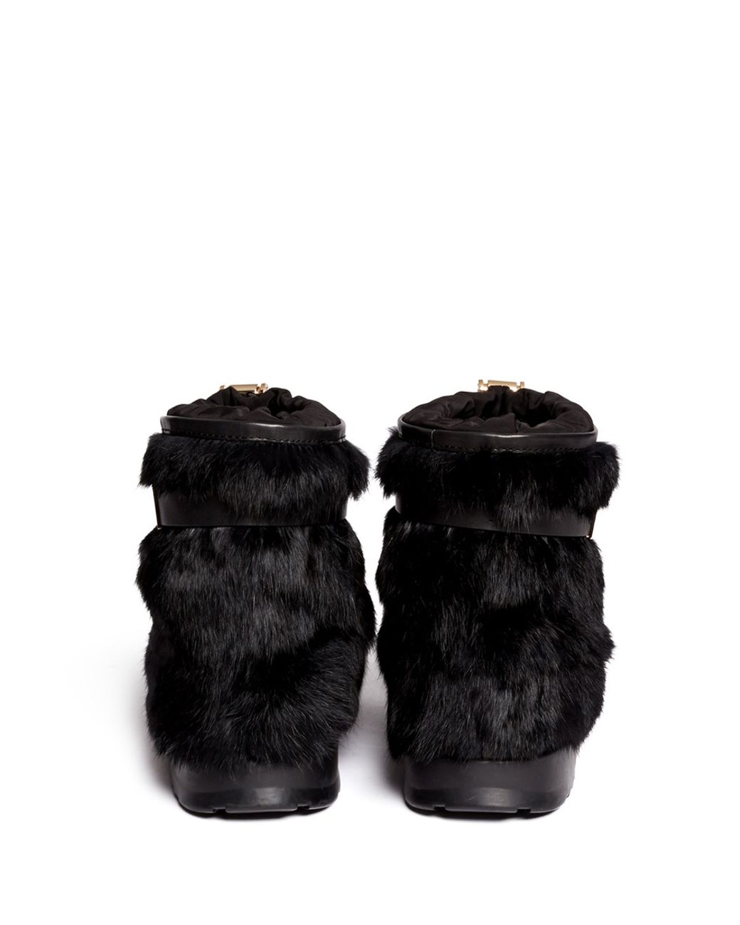 Tory Burch Morgan Rabbit Fur Boots in Black | Lyst