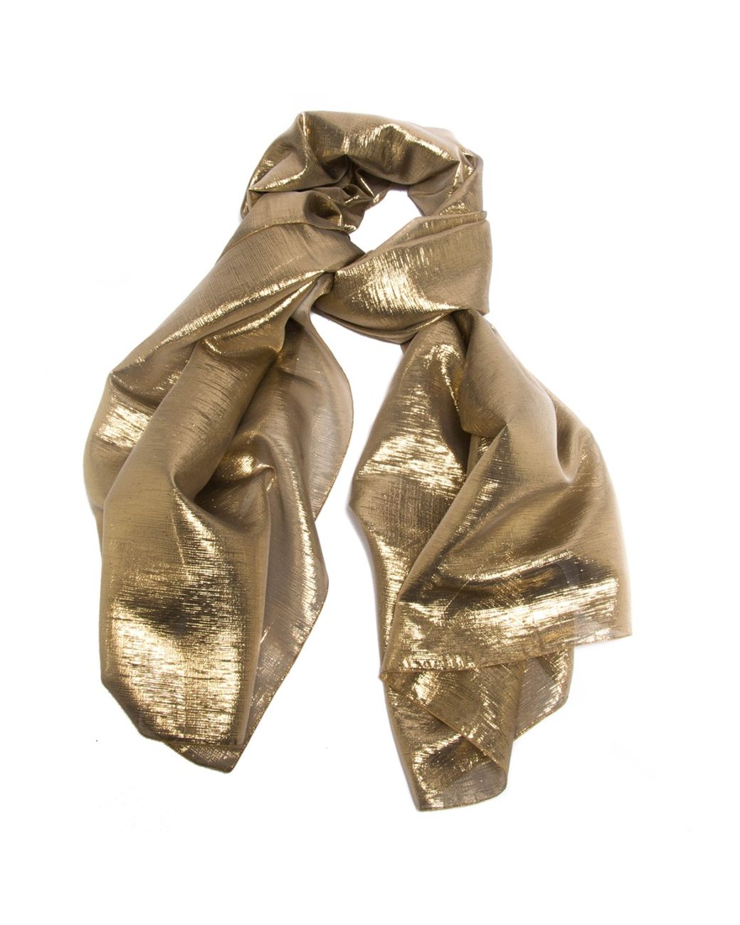Black Shimmering Soft Gold Silk and Lame Wrap in Metallic | Lyst