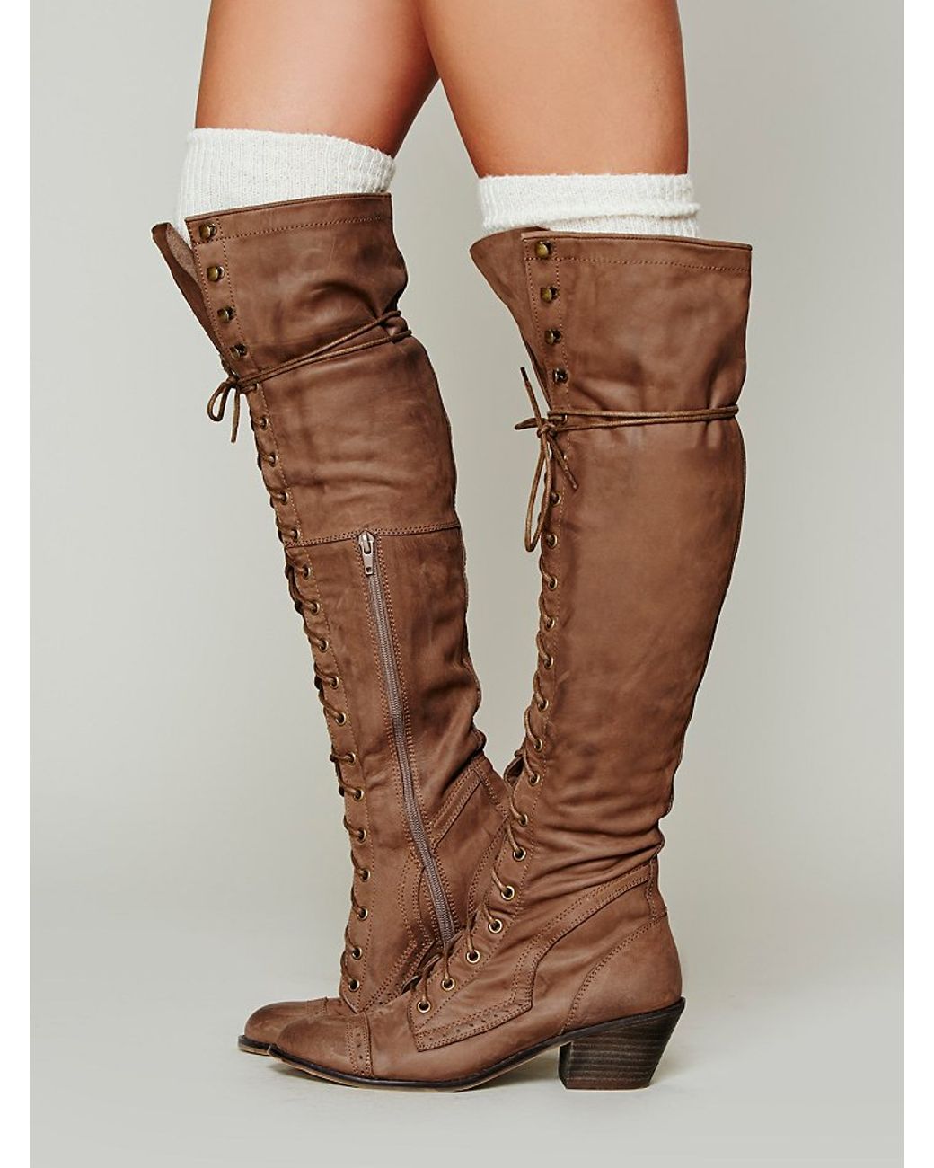 Jeffrey Campbell Joe Lace Up Boot in Brown Lyst