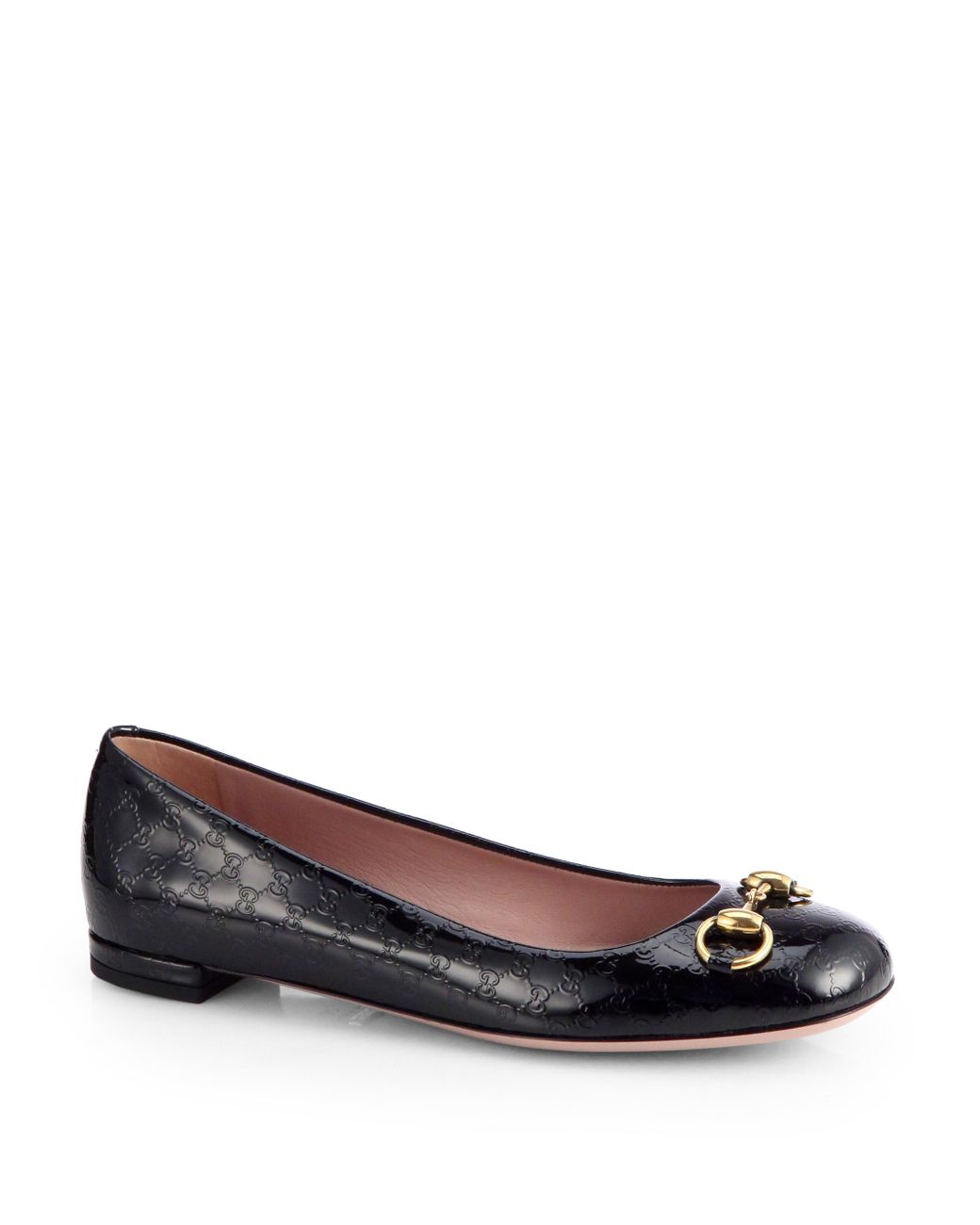 Gucci Jolene Gg Patent Leather Ballet Flats in Black | Lyst