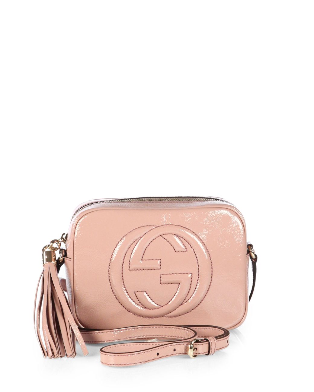 Gucci Soho Patent Leather Disco Bag in Pink