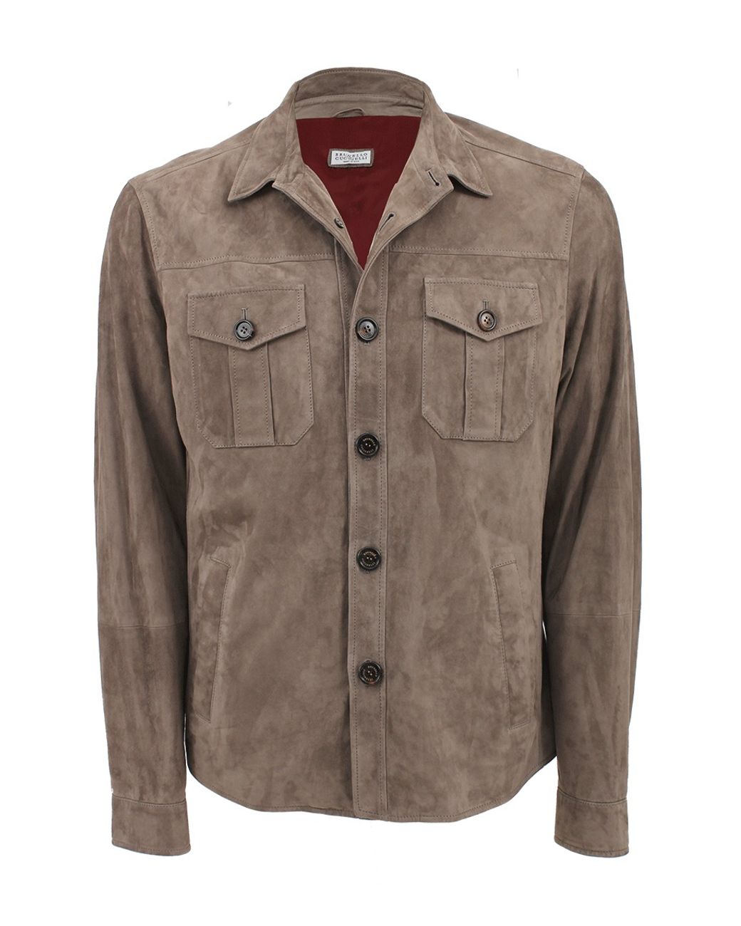 Brunello Cucinelli Suede Shirt Jacket in Brown for Men Lyst