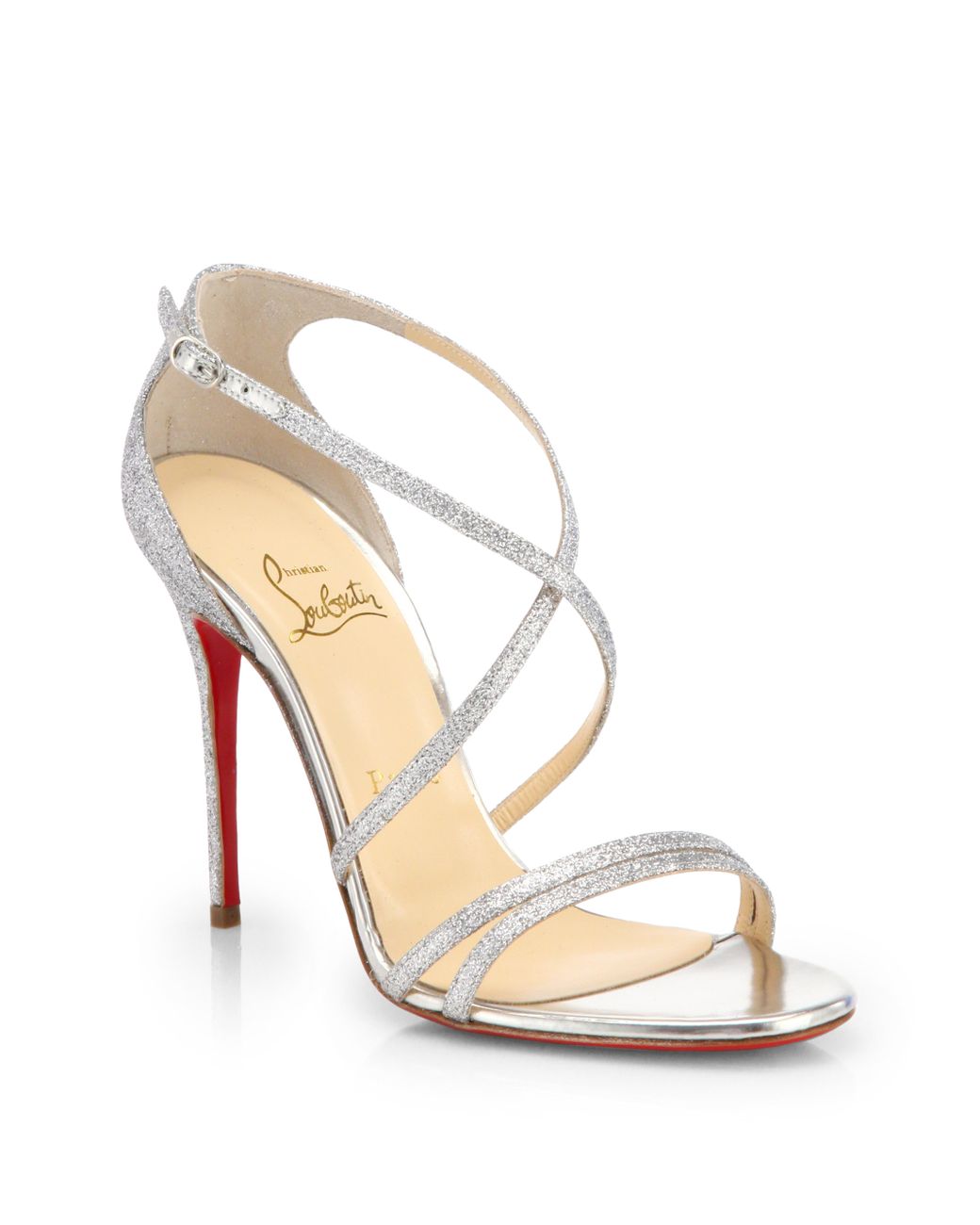 Christian Louboutin Gwynitta Glitter Sandals in Metallic Lyst