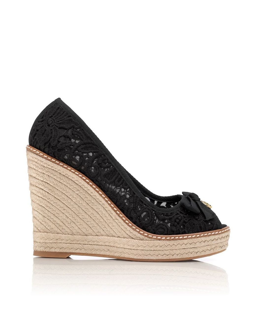 Tory Burch Jackie Wedge Espadrille in Black Lyst