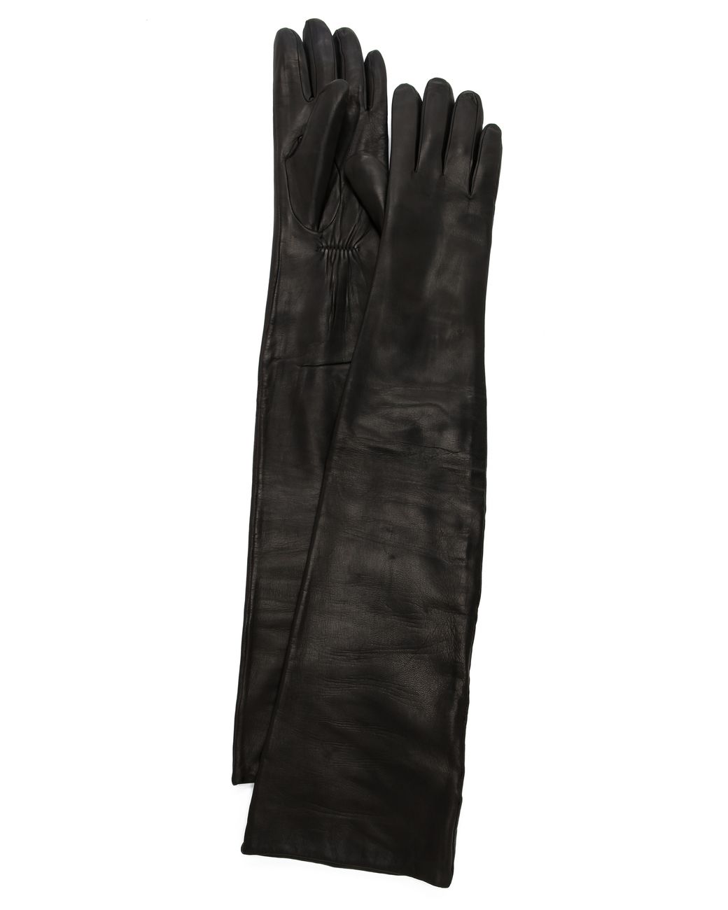 Carolina Amato Leather Opera Gloves in Black | Lyst