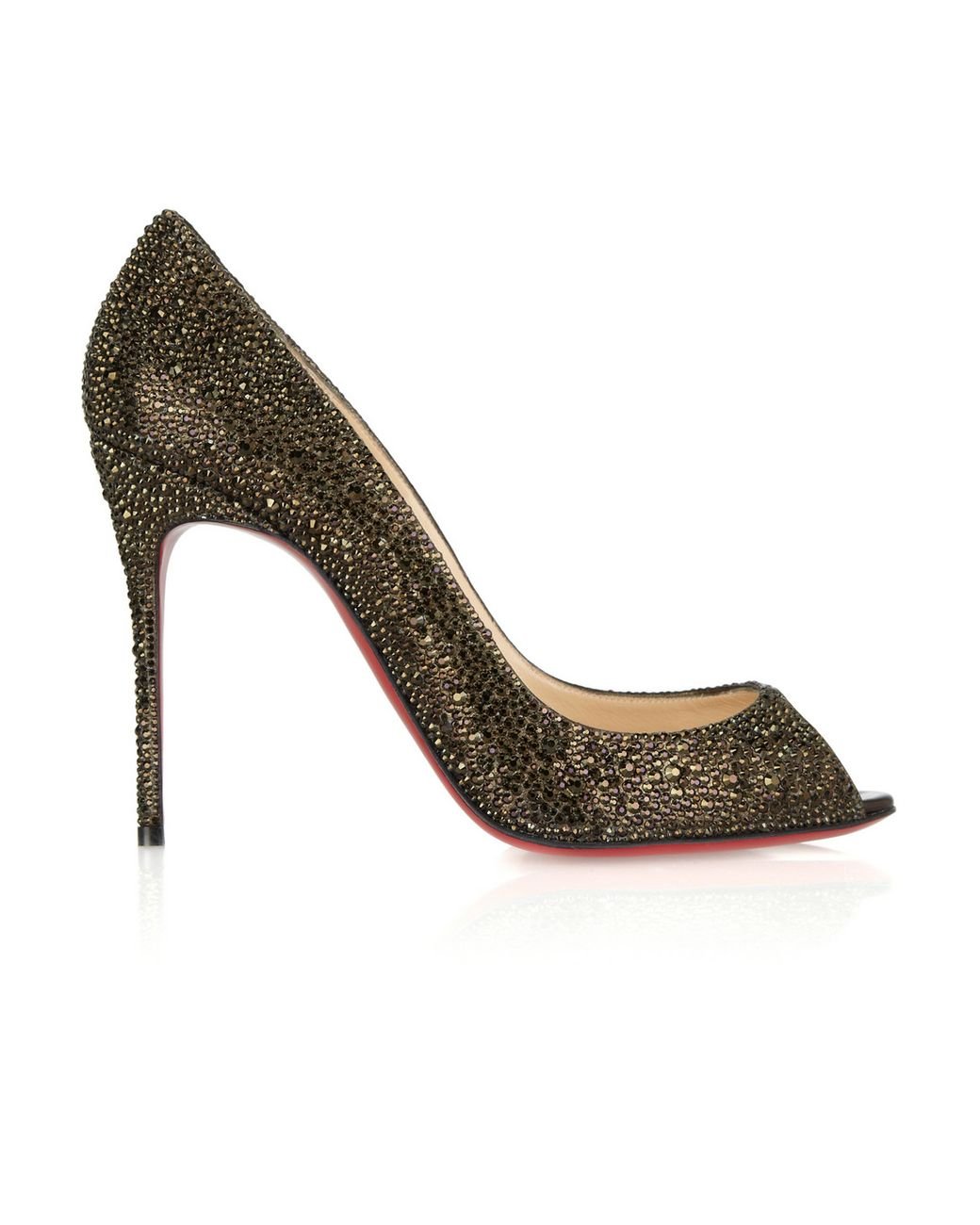 Christian Louboutin Sexy Strass 100 Swarovski Crystal Peeptoe Pumps in  Black | Lyst