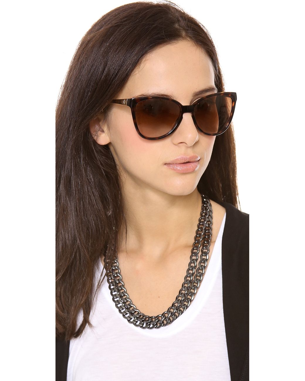 Tory Burch Modern Foldable Sunglasses in Brown Lyst Canada