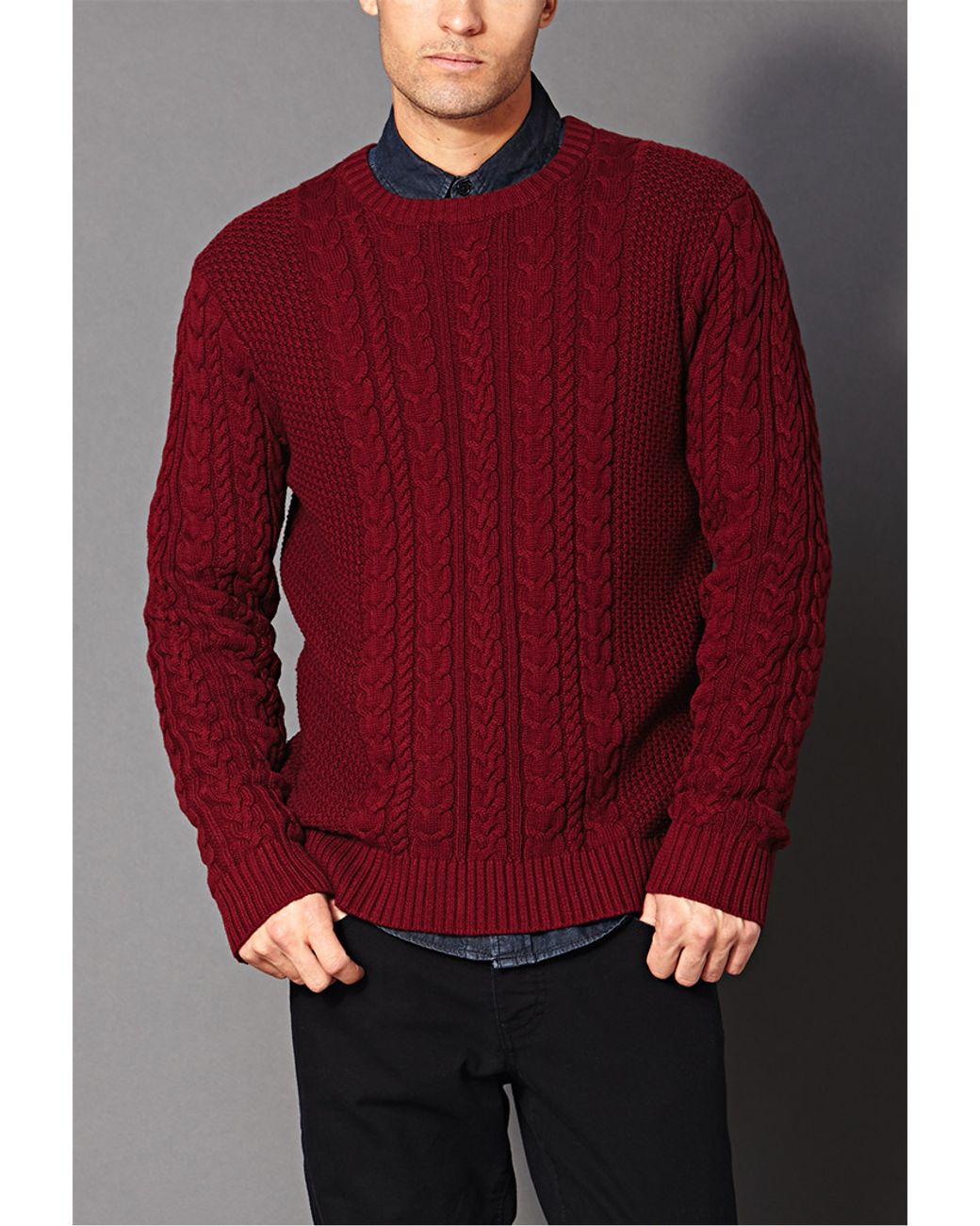 Forever 21 Chunky Cable Knit Sweater in 